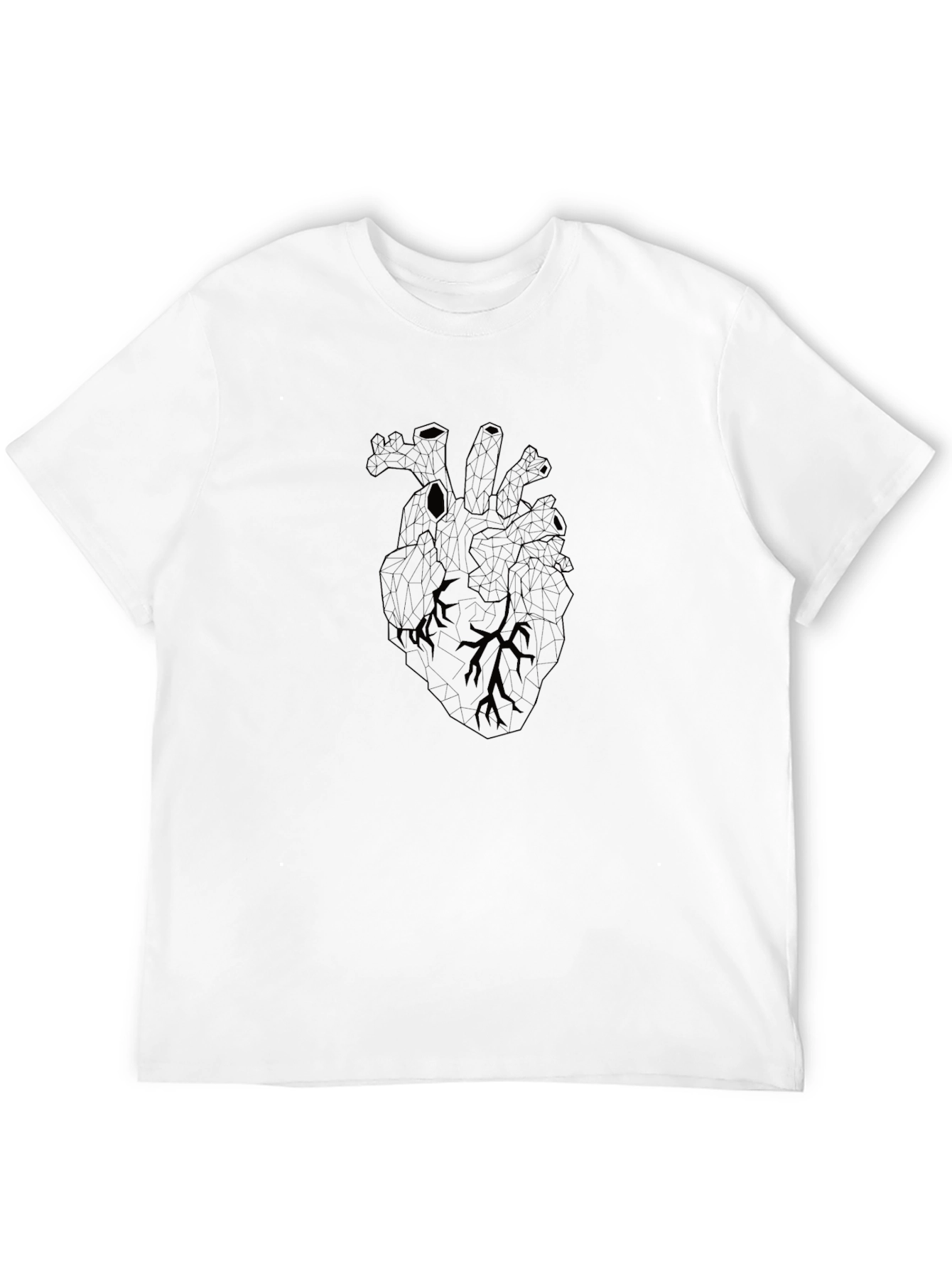 Geometric Heart Graphic Tee - Stylish Black T-Shirt