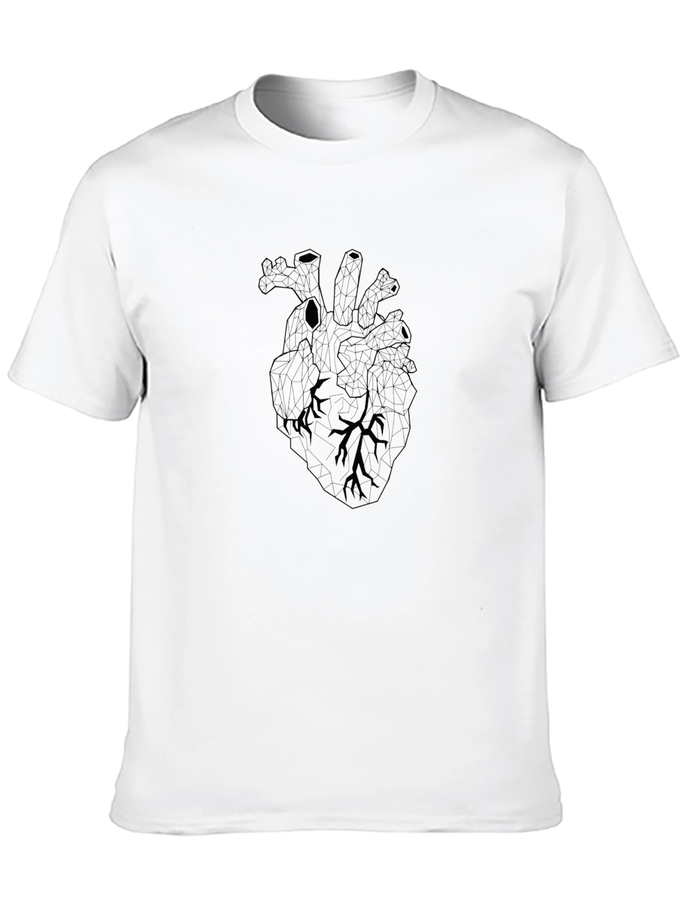 Geometric Heart Graphic Tee - Stylish Black T-Shirt
