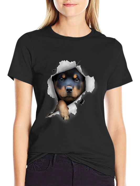 Rottweiler Puppy Peek-a-Boo T-Shirt