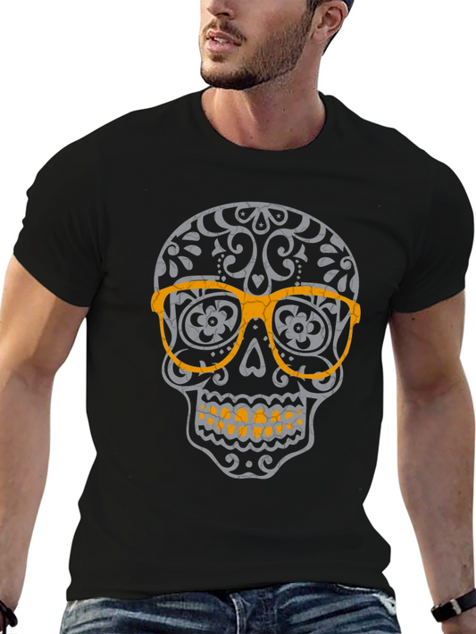 Skull with Glasses Graphic T-Shirt