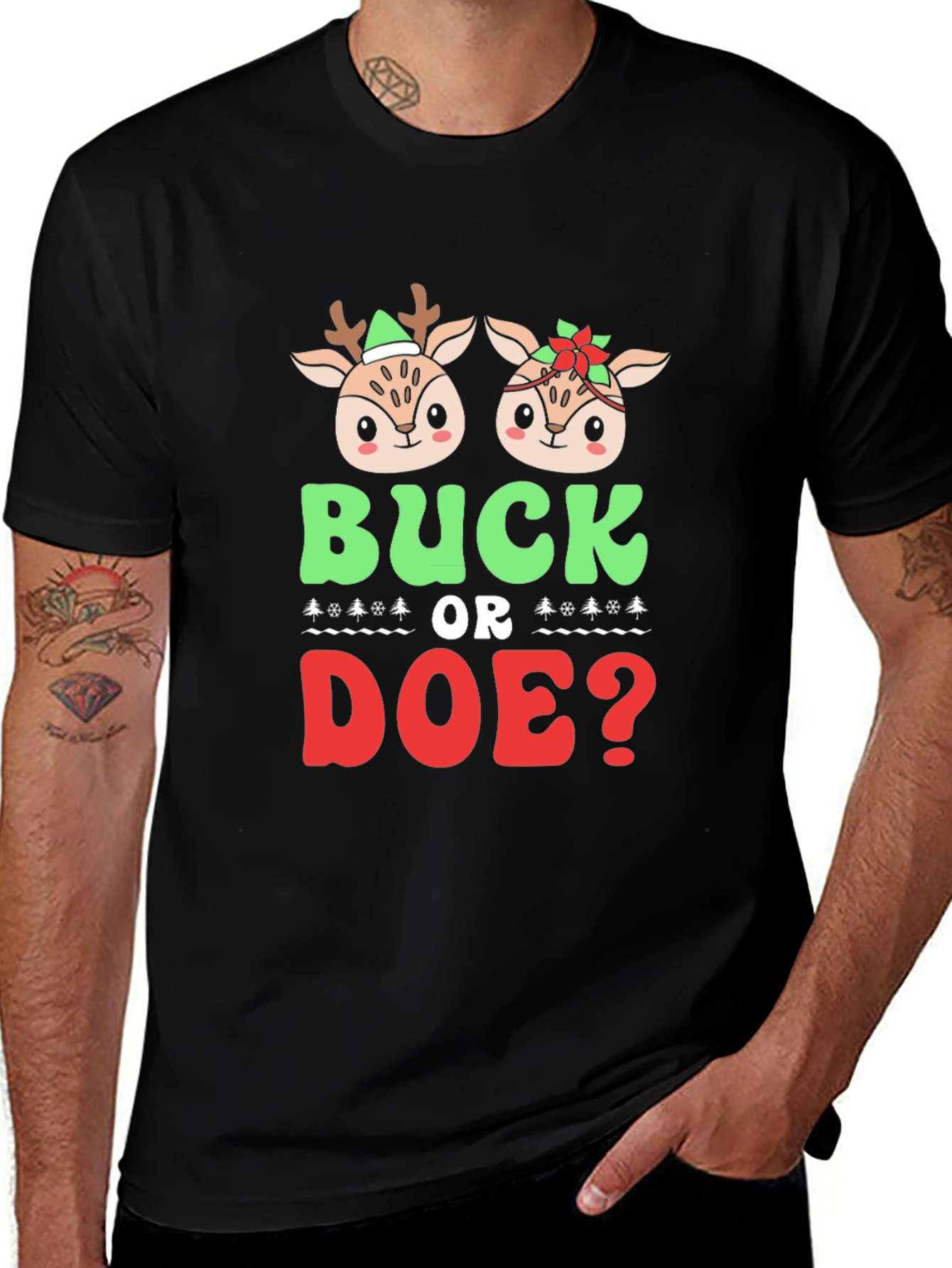 Buck or Doe? Christmas Graphic Tee
