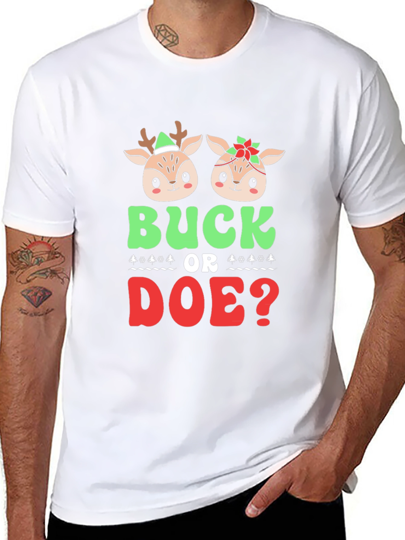 Buck or Doe? Christmas Graphic Tee