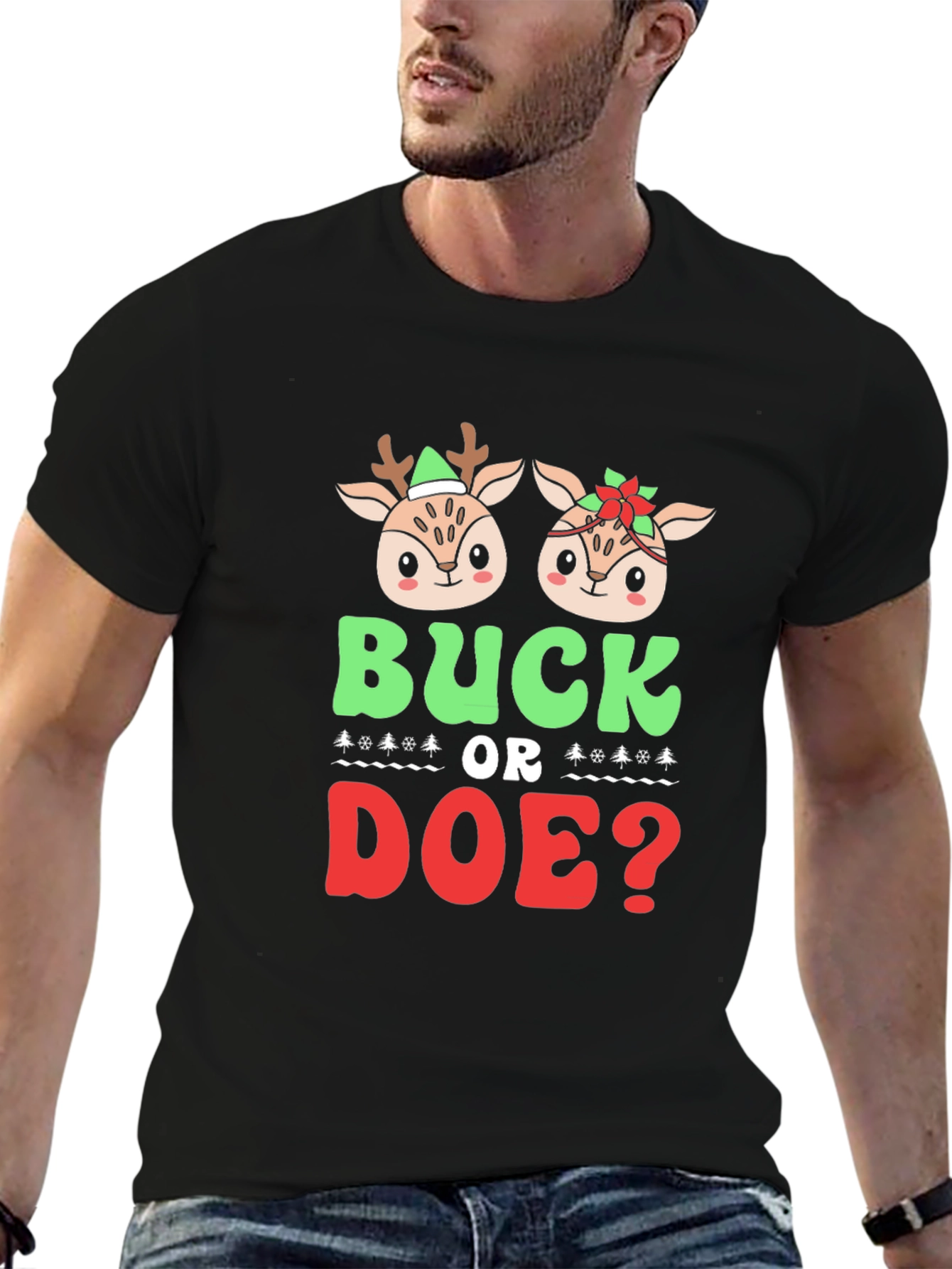 Buck or Doe? Christmas Graphic Tee