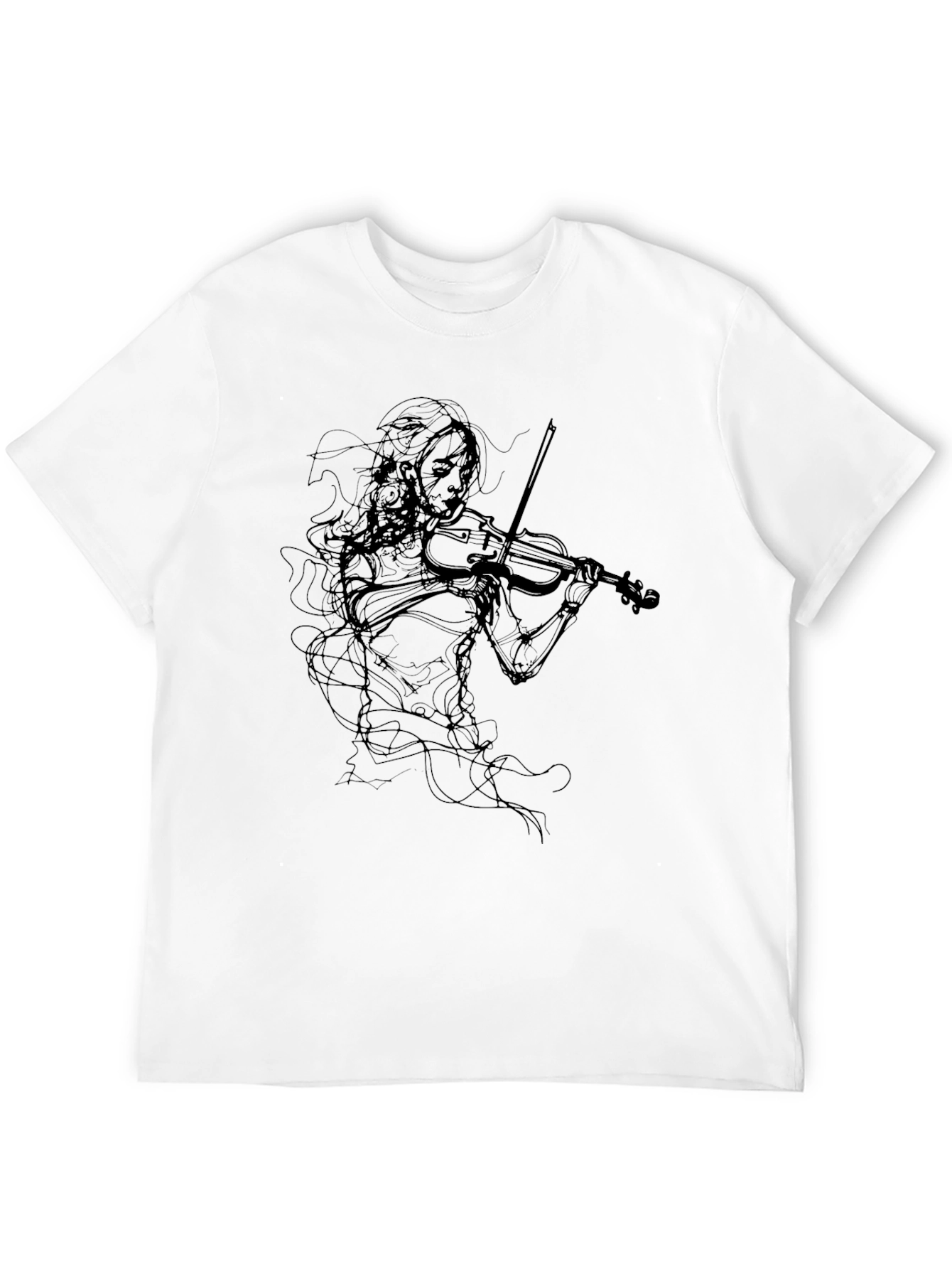 Violinist Graphic Tee - Stylish Black T-Shirt
