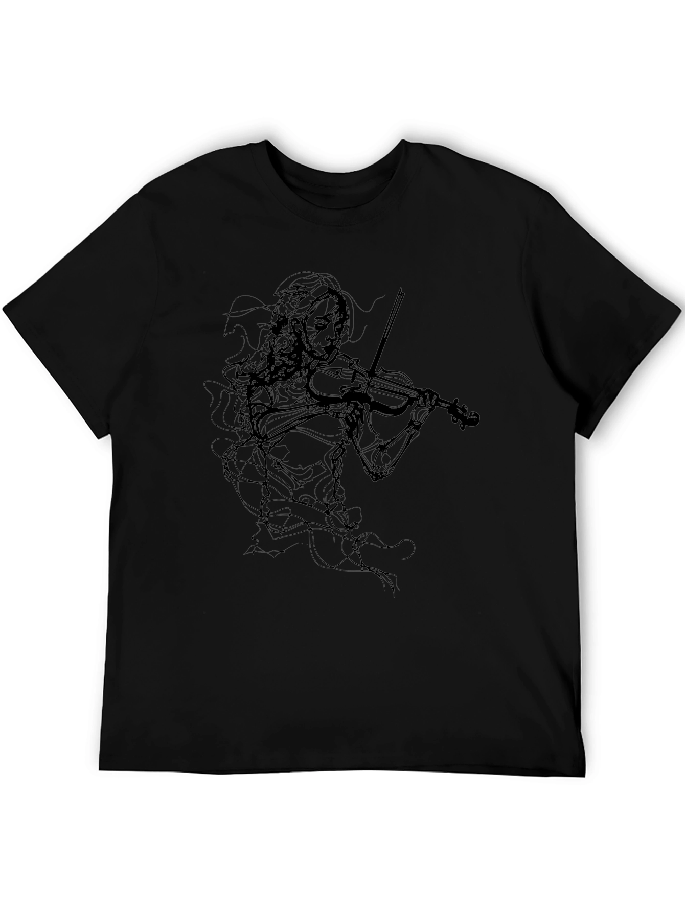 Violinist Graphic Tee - Stylish Black T-Shirt