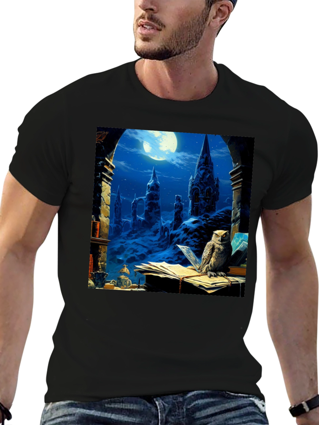 Owl and Hogwarts Castle T-Shirt