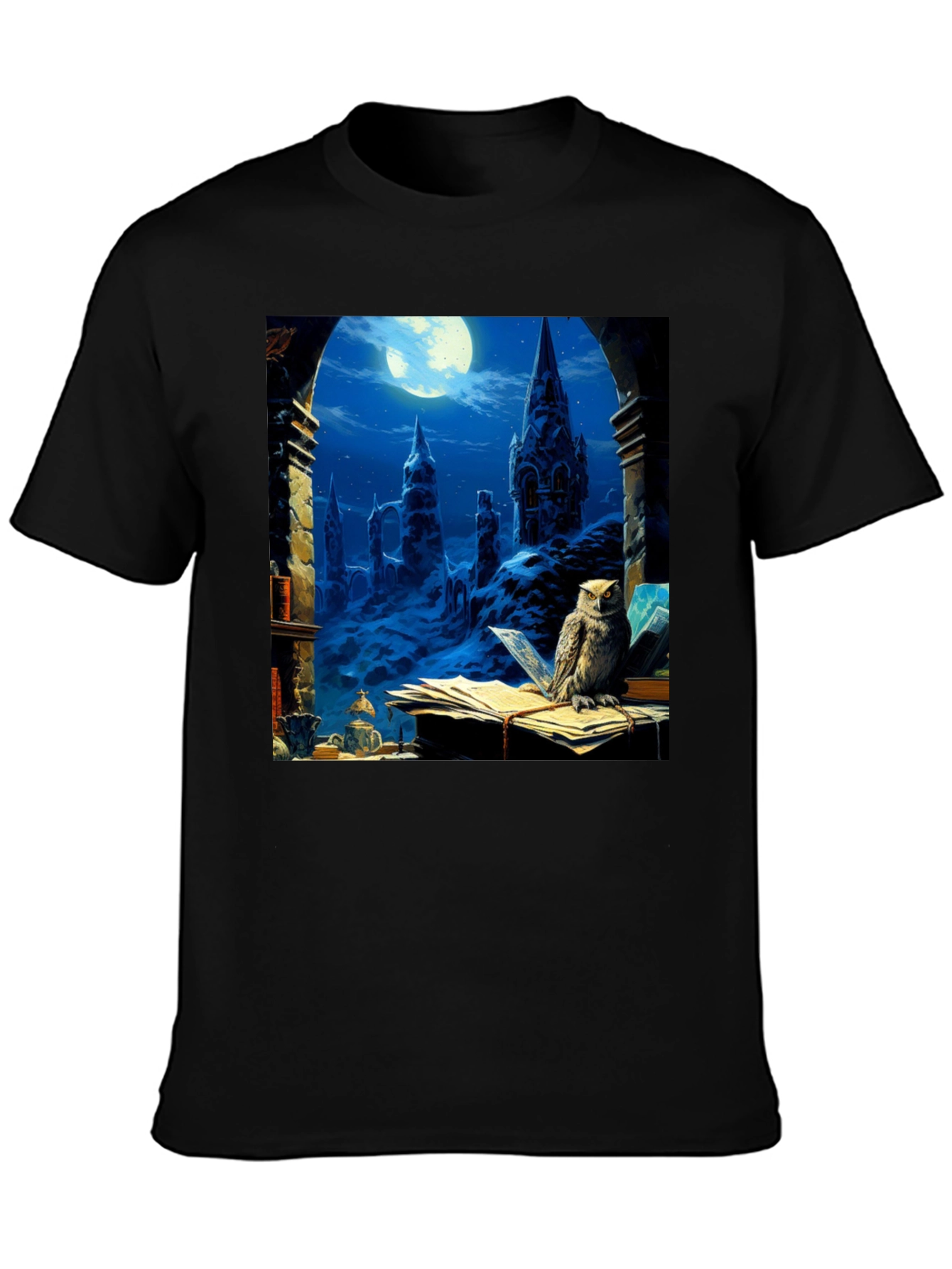 Owl and Hogwarts Castle T-Shirt
