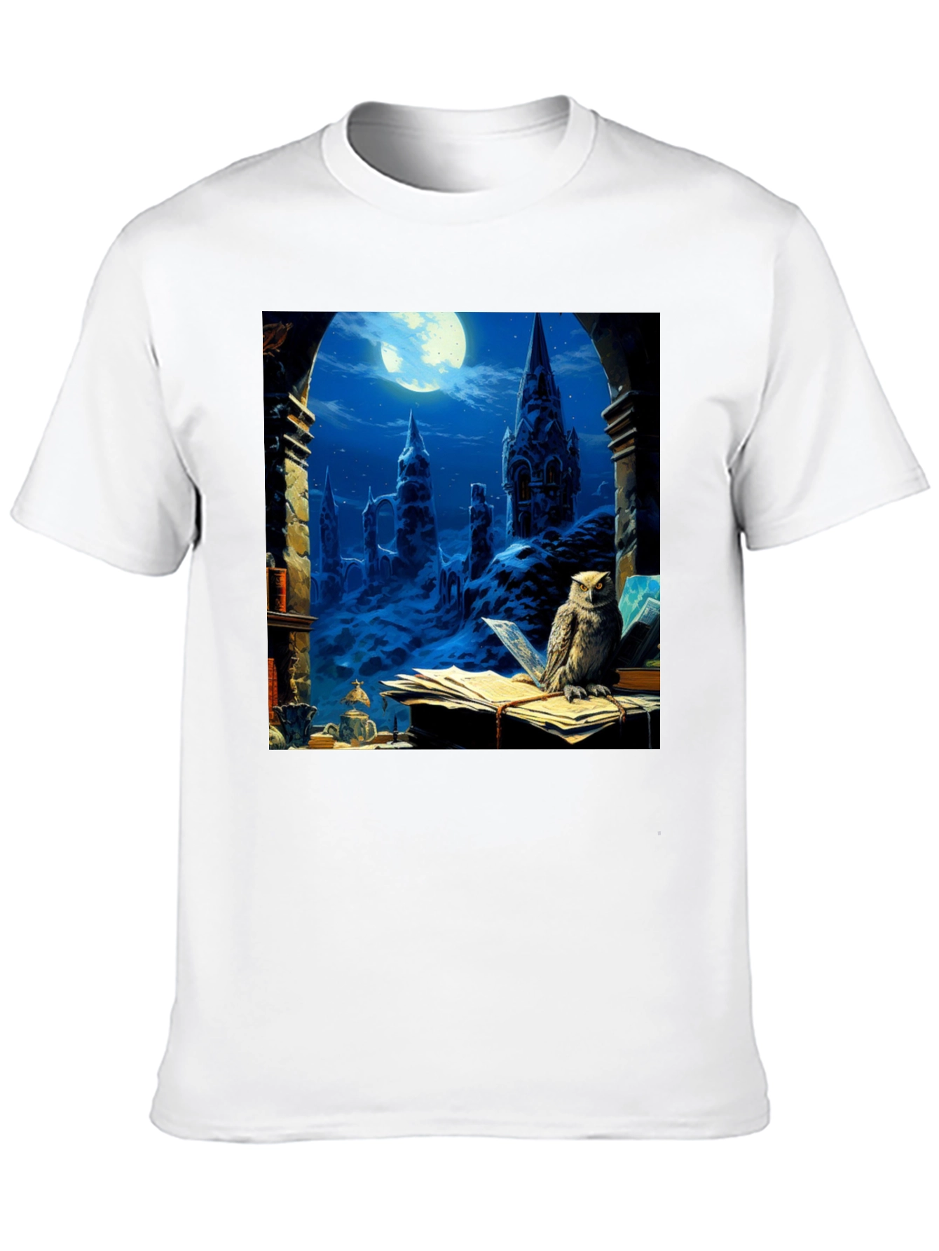 Owl and Hogwarts Castle T-Shirt