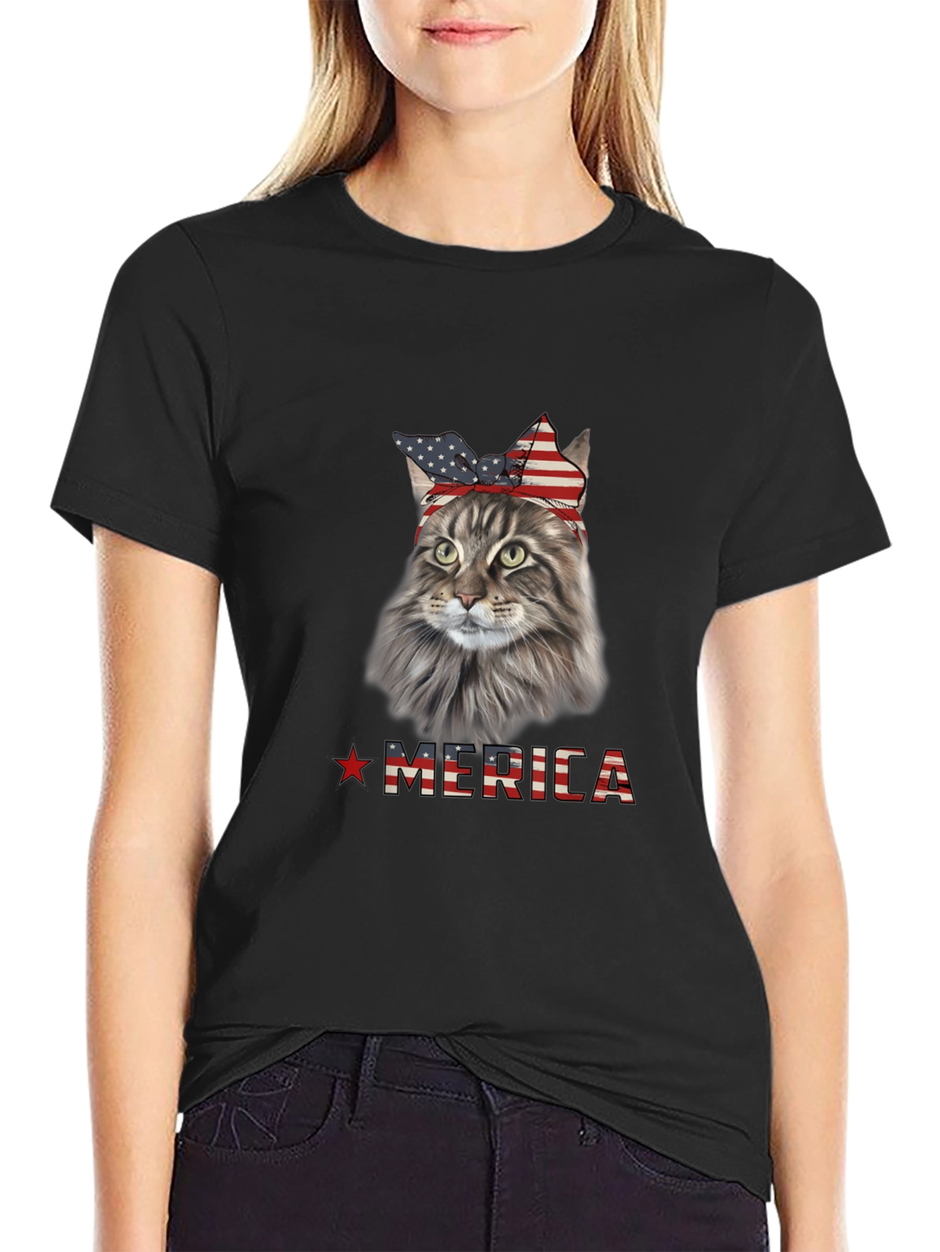 Patriotic Cat Merica T-Shirt