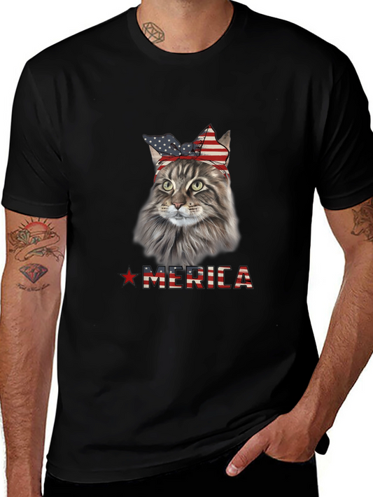 Patriotic Cat Merica T-Shirt