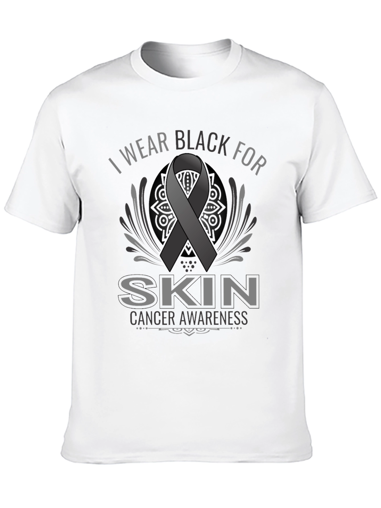 Skin Cancer Awareness Ribbon T-Shirt - Black