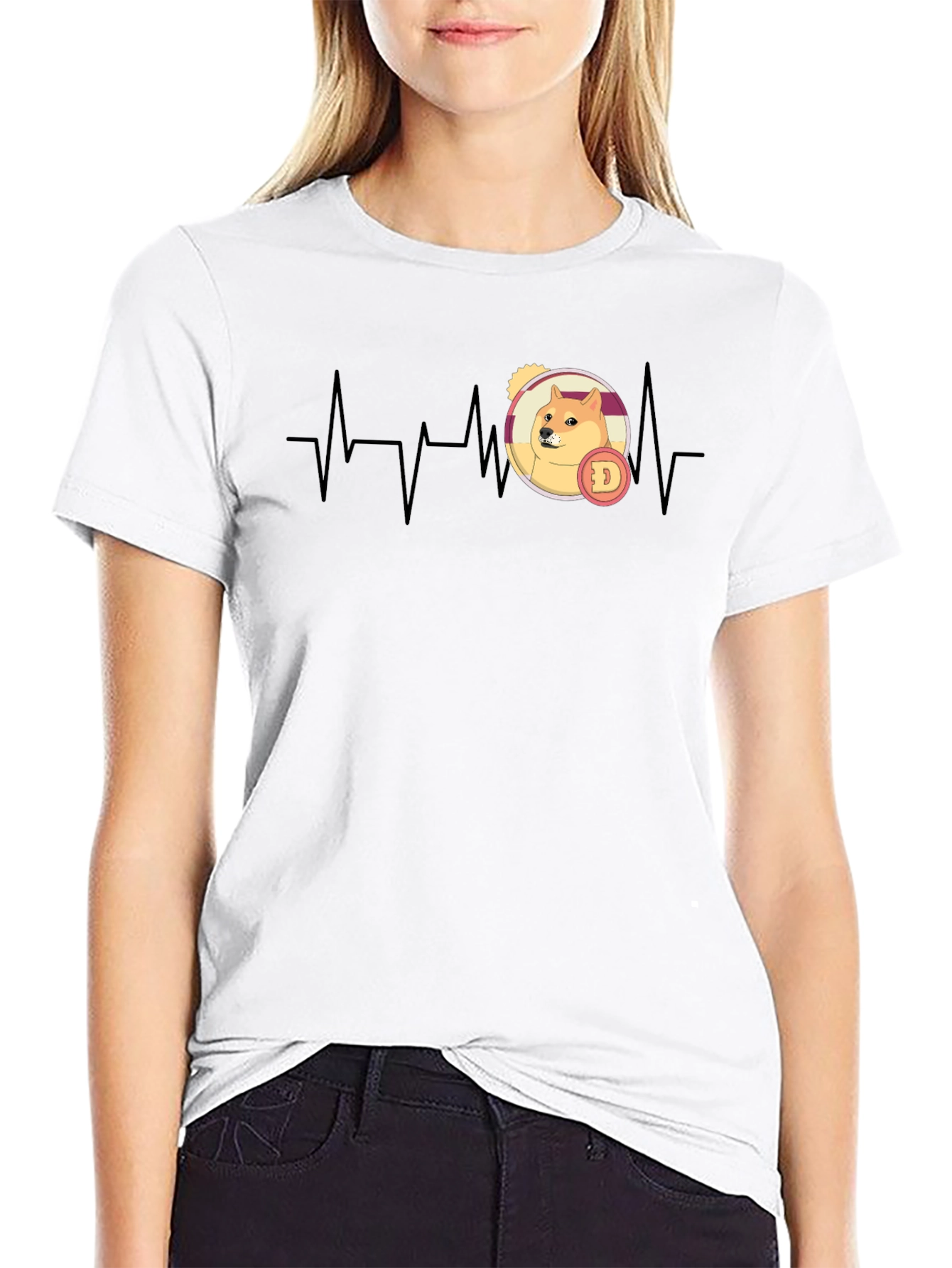 Doge Heartbeat T-Shirt Crypto HODL Tee