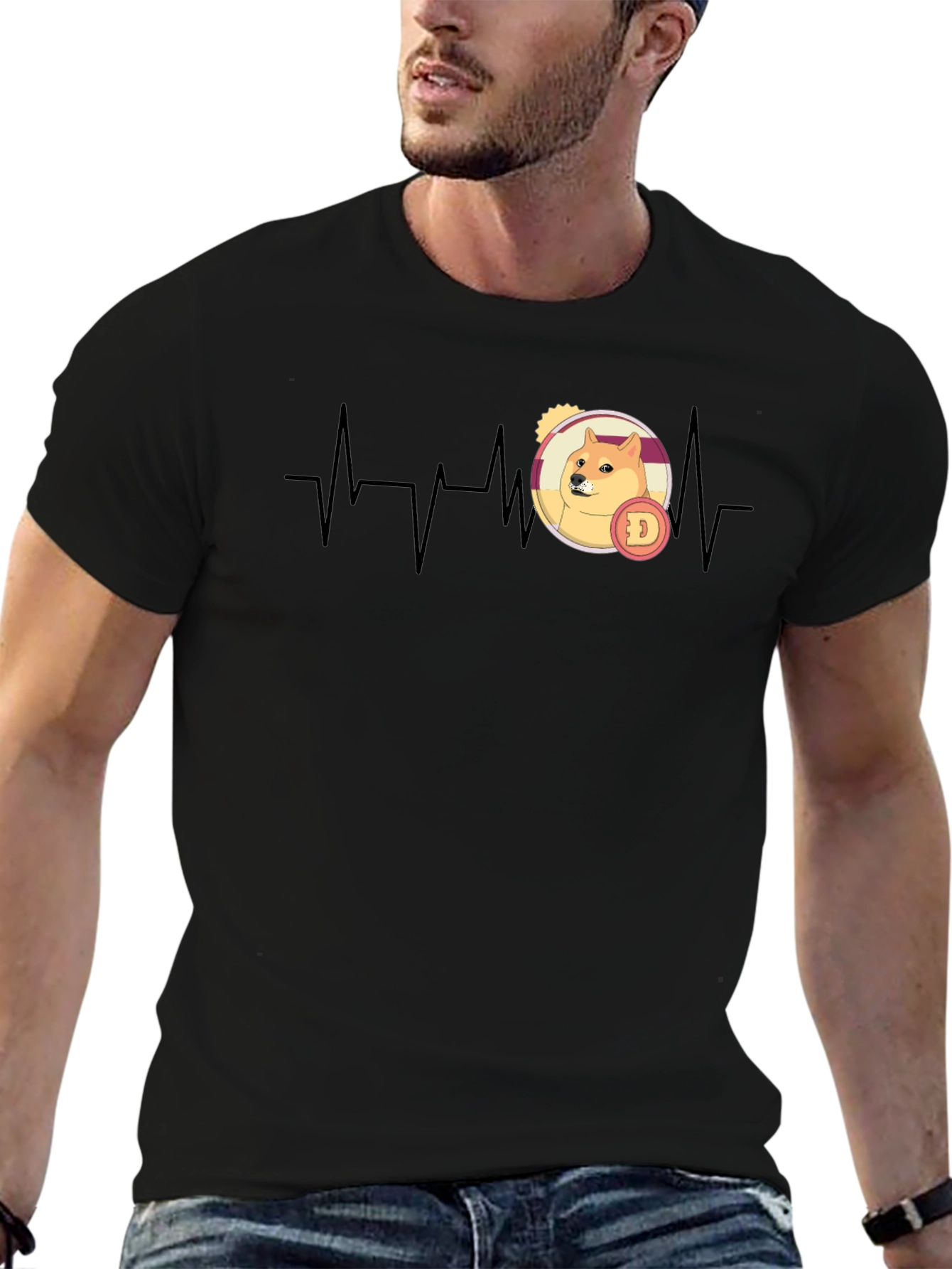 Doge Heartbeat T-Shirt Crypto HODL Tee