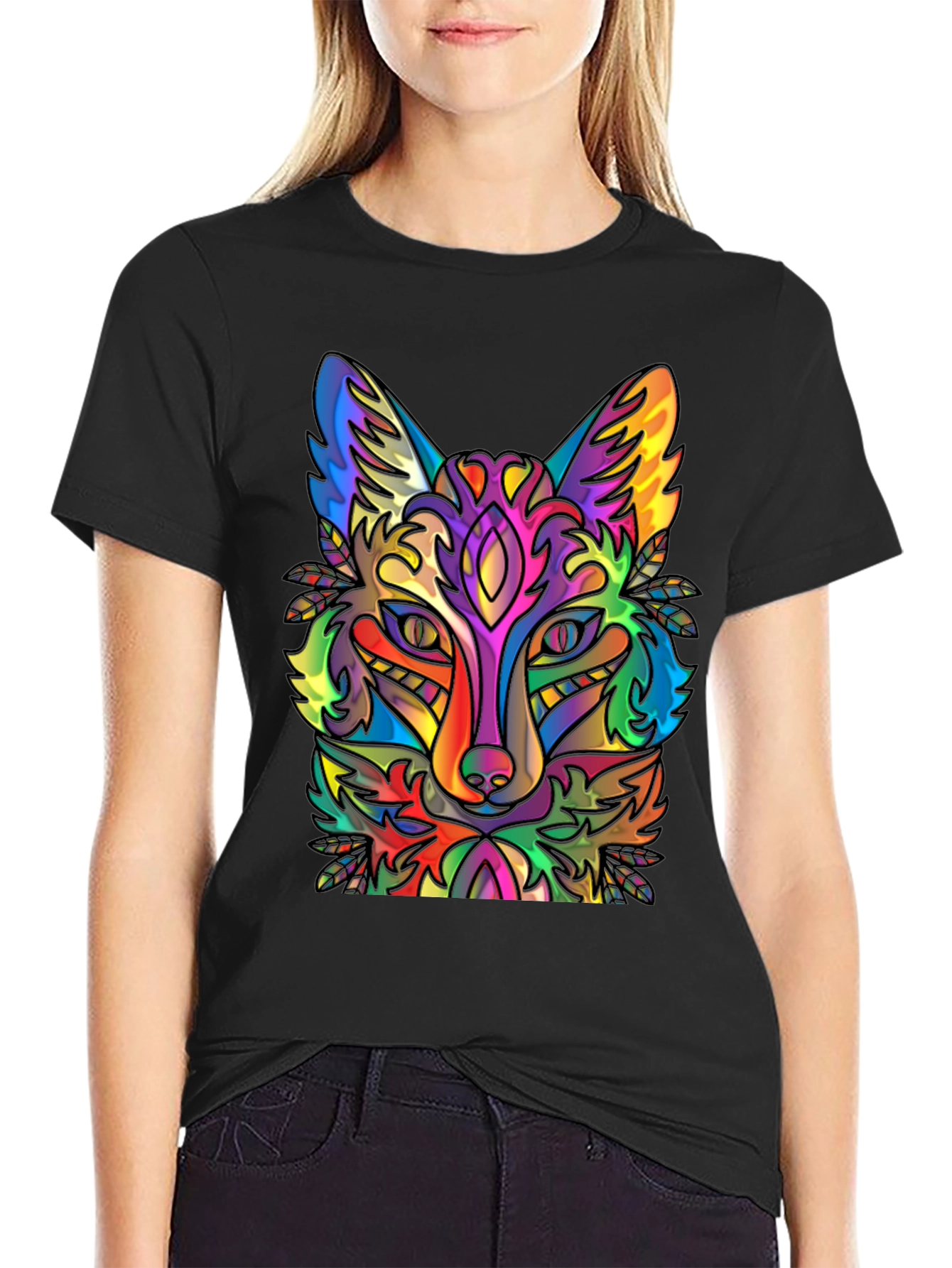 Psychedelic Fox Graphic T-Shirt - Vibrant Animal Tee