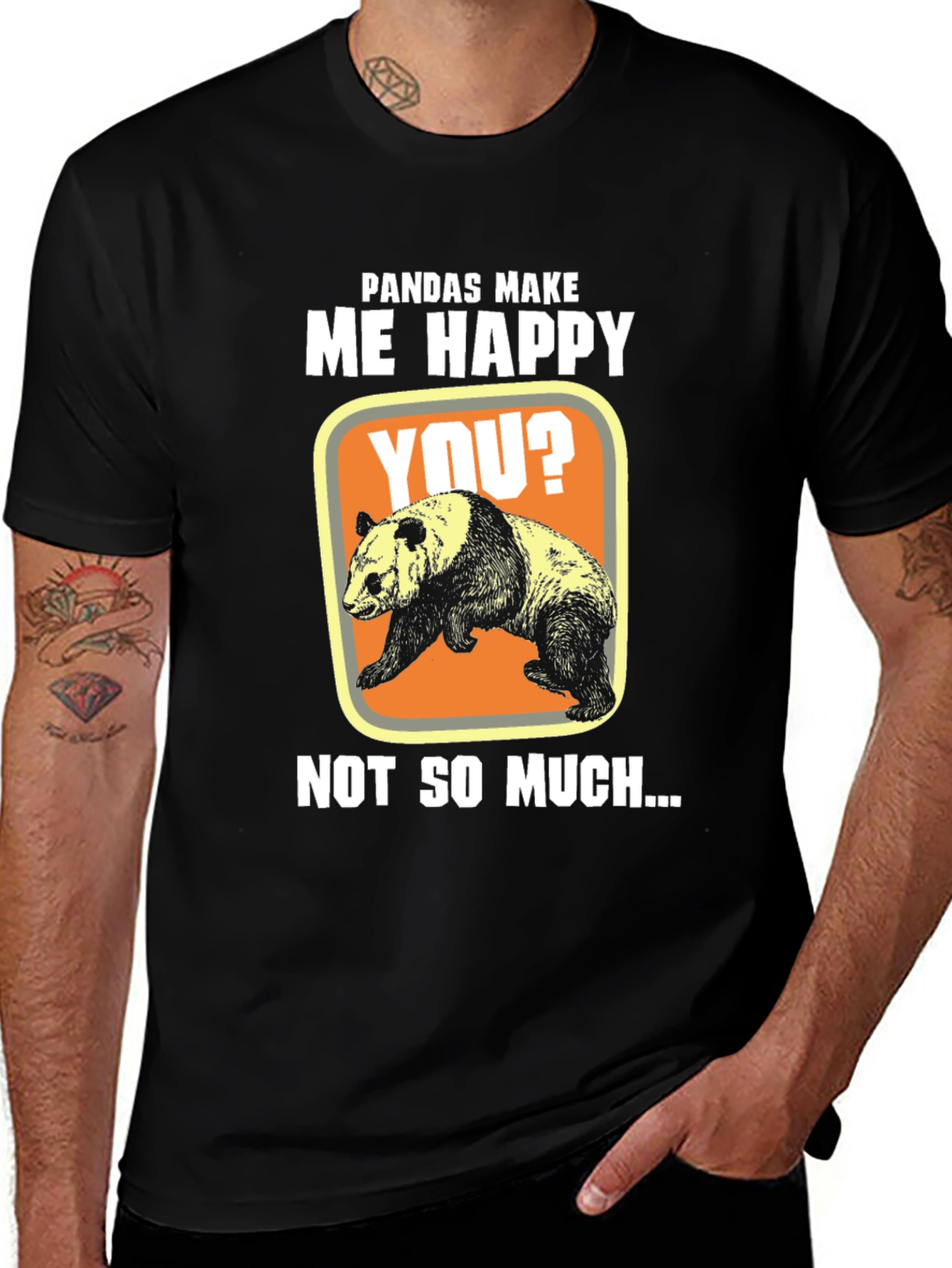 Pandas Make Me Happy T-Shirt Funny Panda Tee