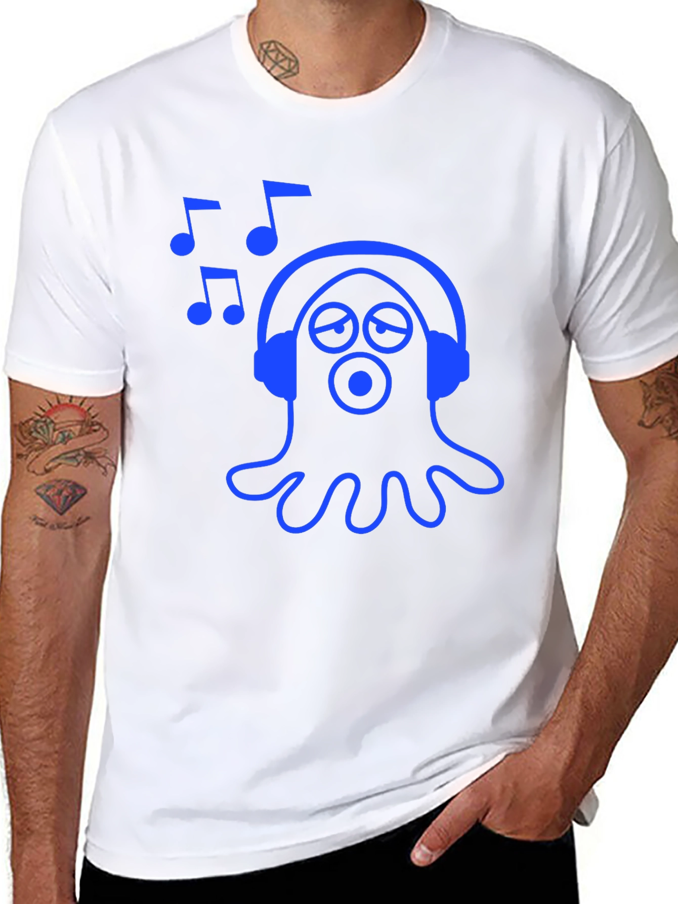 Cool Octopus DJ Graphic Tee - Black Cotton T-Shirt