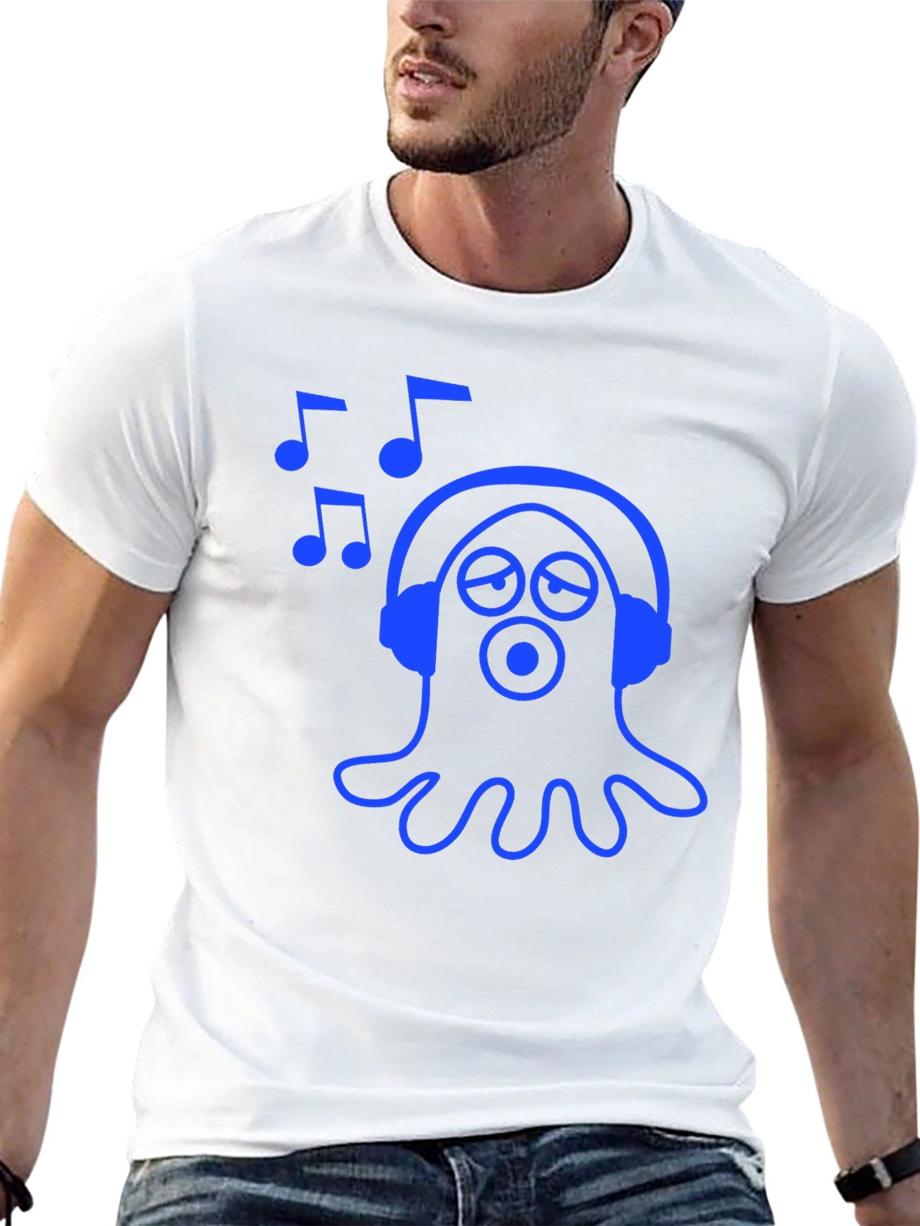 Cool Octopus DJ Graphic Tee - Black Cotton T-Shirt