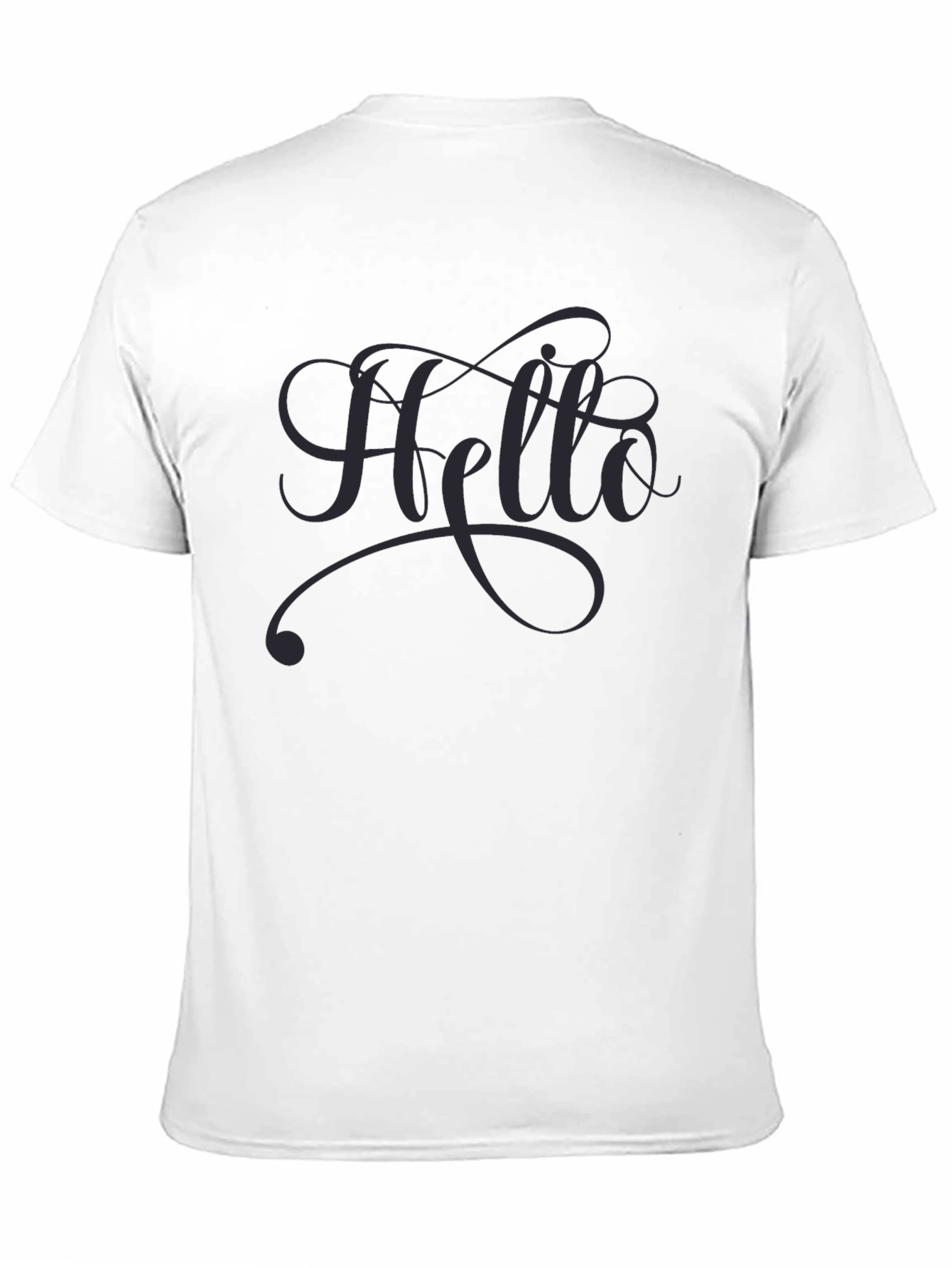Hello Script Tee - Black Casual T-Shirt