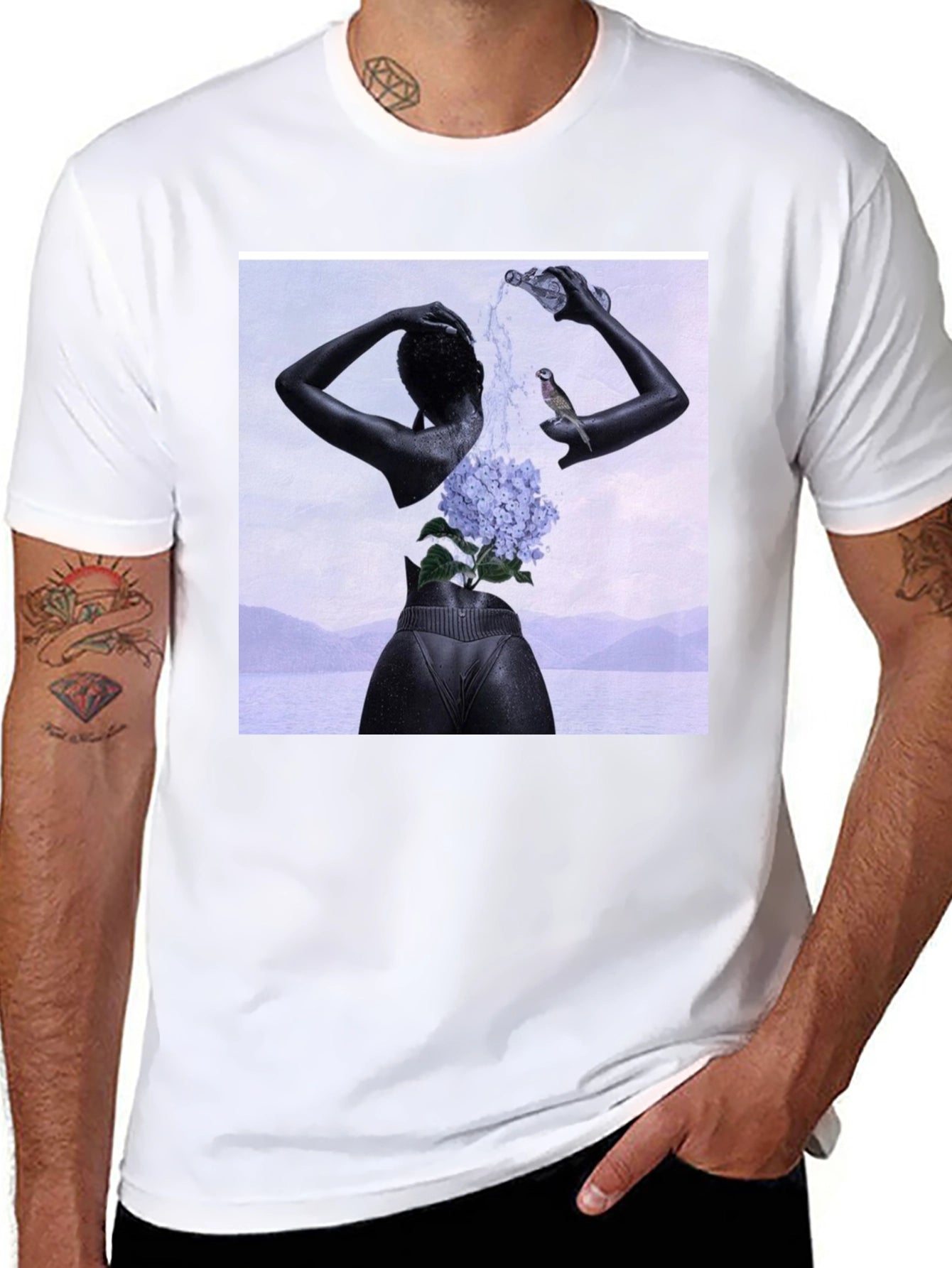 Abstract Art Print Black T-Shirt