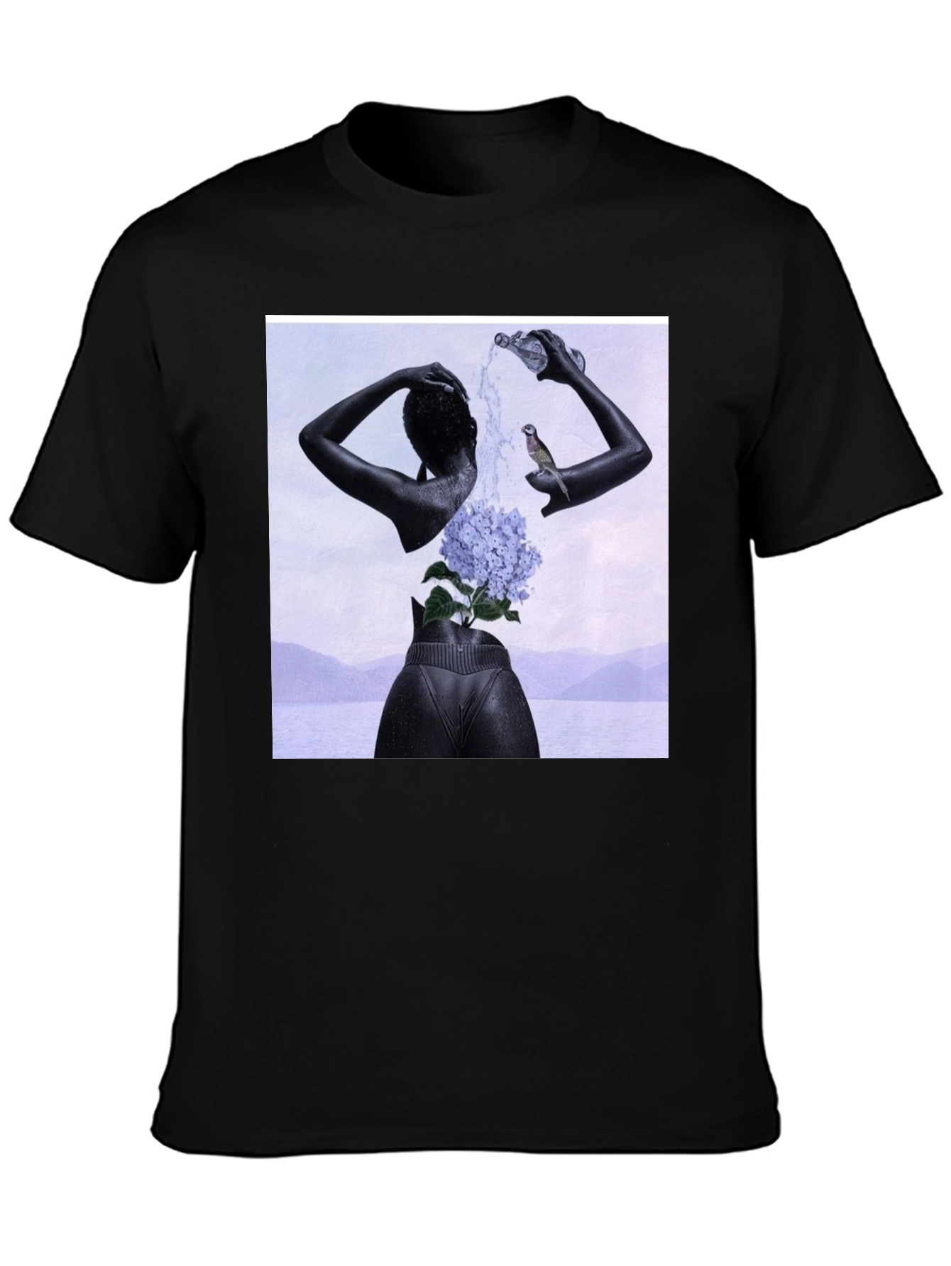 Abstract Art Print Black T-Shirt