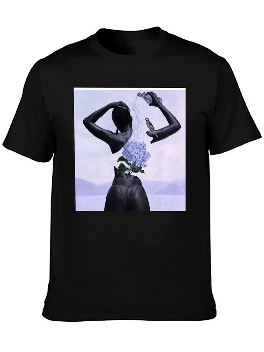 Abstract Art Print Black T-Shirt