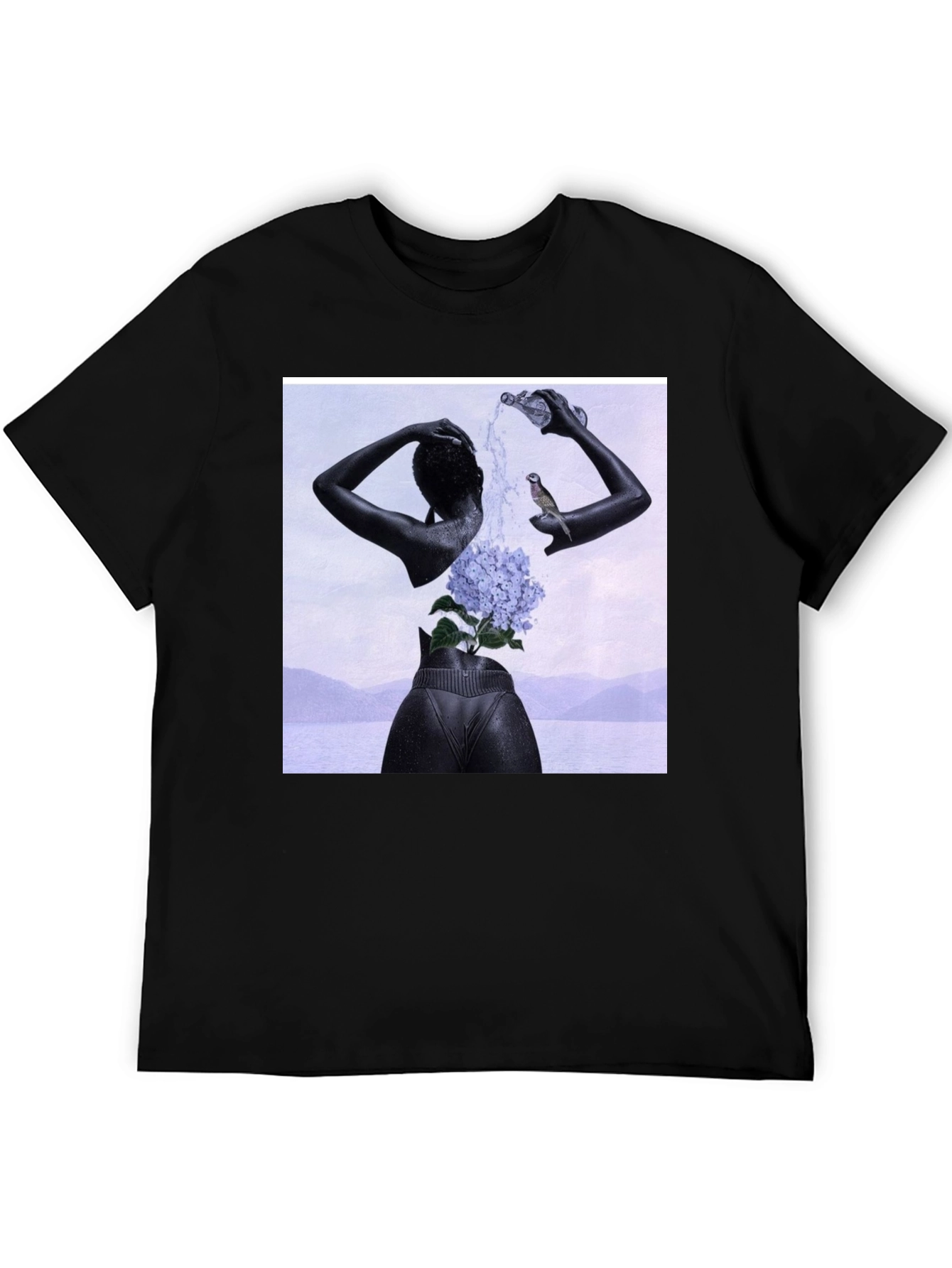 Abstract Art Print Black T-Shirt