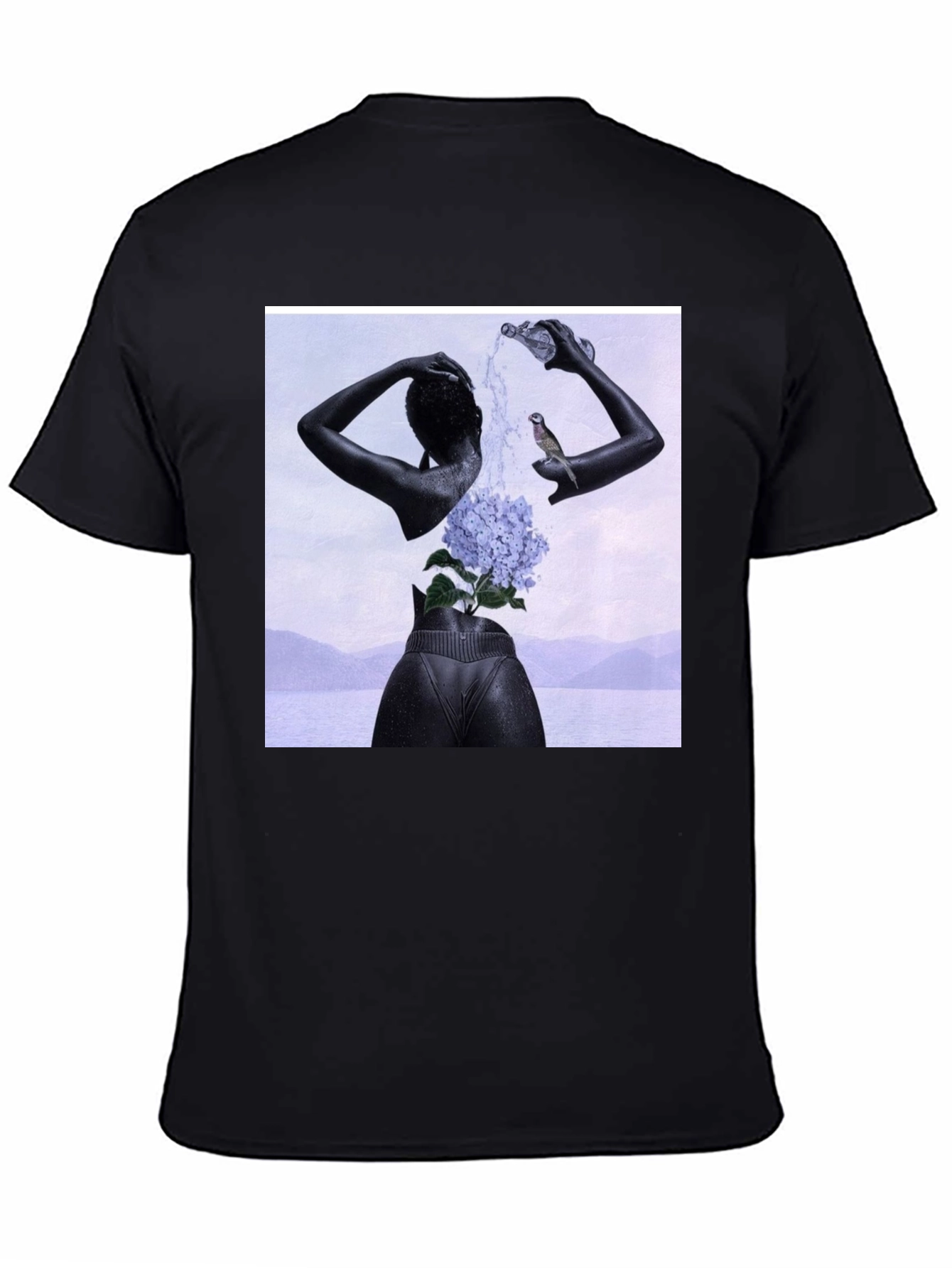 Abstract Art Print Black T-Shirt