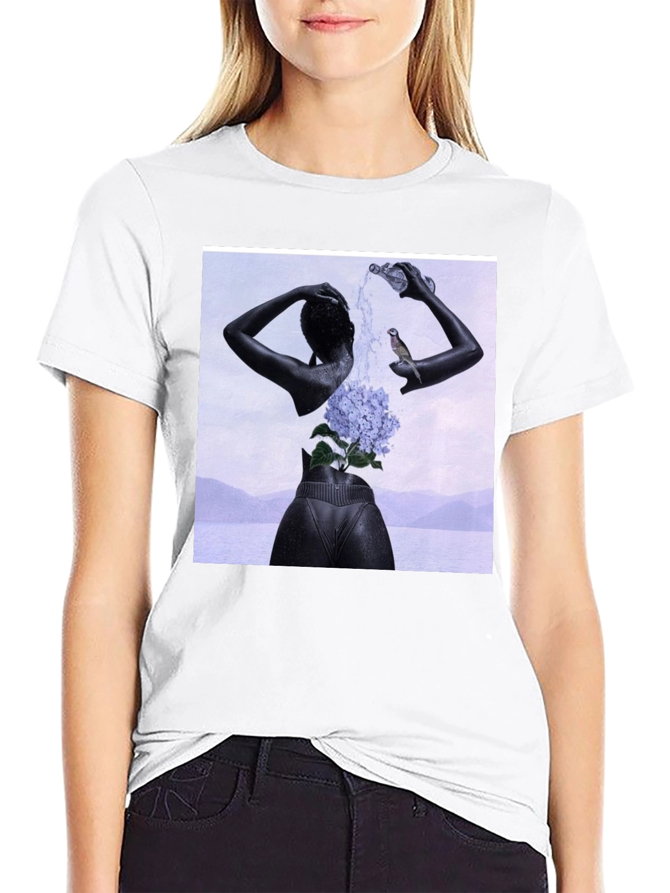 Abstract Art Print Black T-Shirt