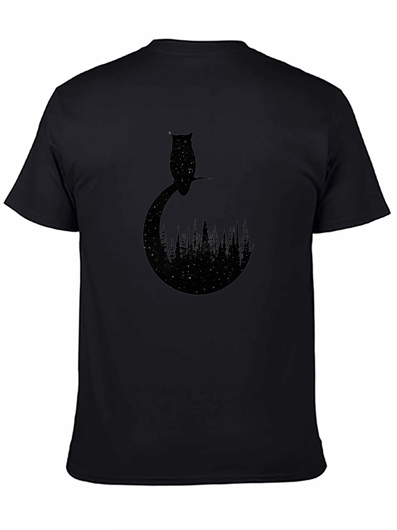 Owl Stargazing Tee - Night Sky Forest Design