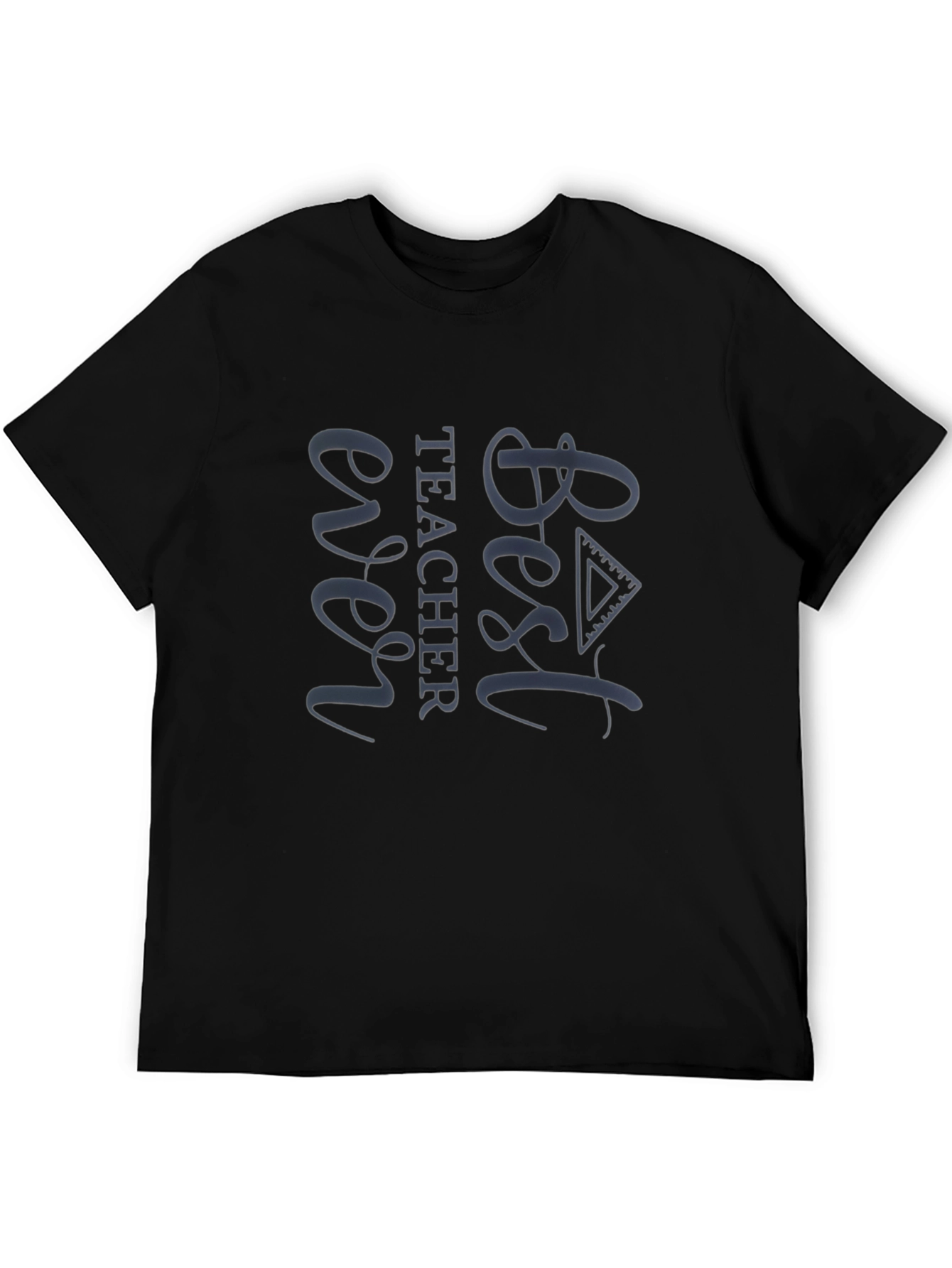 Best Teacher Ever Graphic Tee - Black Casual T-Shirt