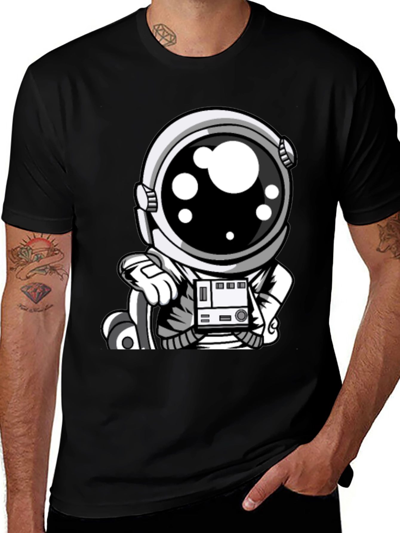 Astronaut Graphic Tee - Cool Space Design