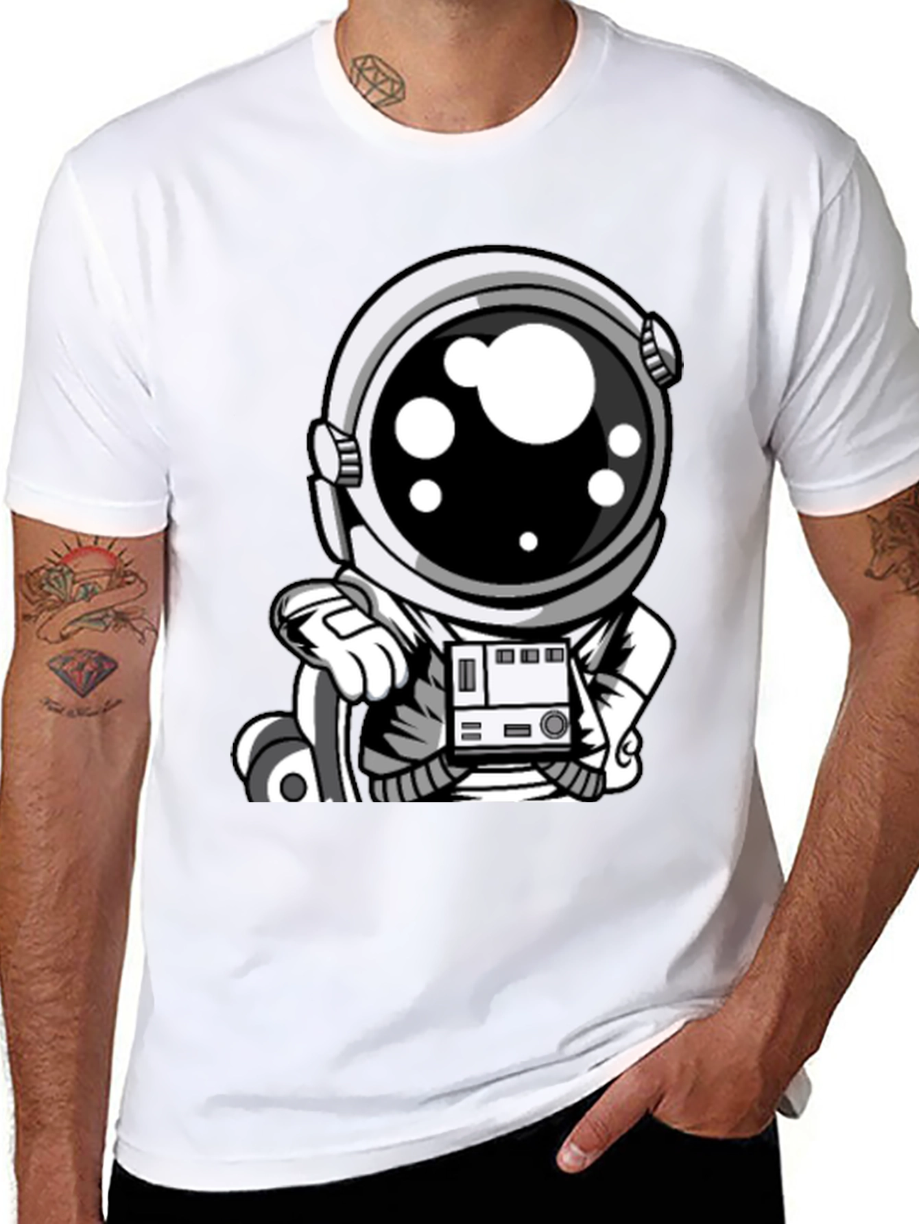 Astronaut Graphic Tee - Cool Space Design
