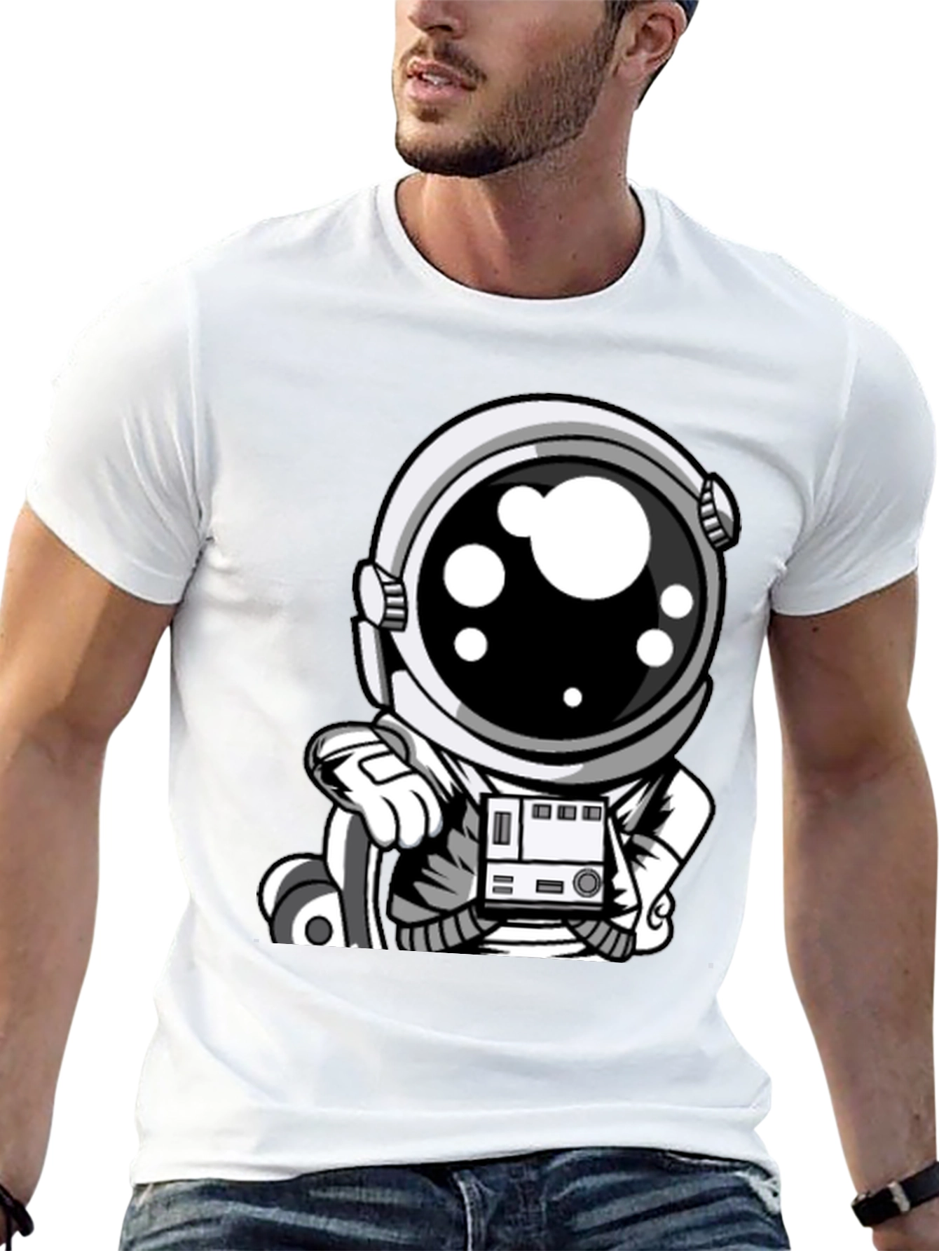 Astronaut Graphic Tee - Cool Space Design