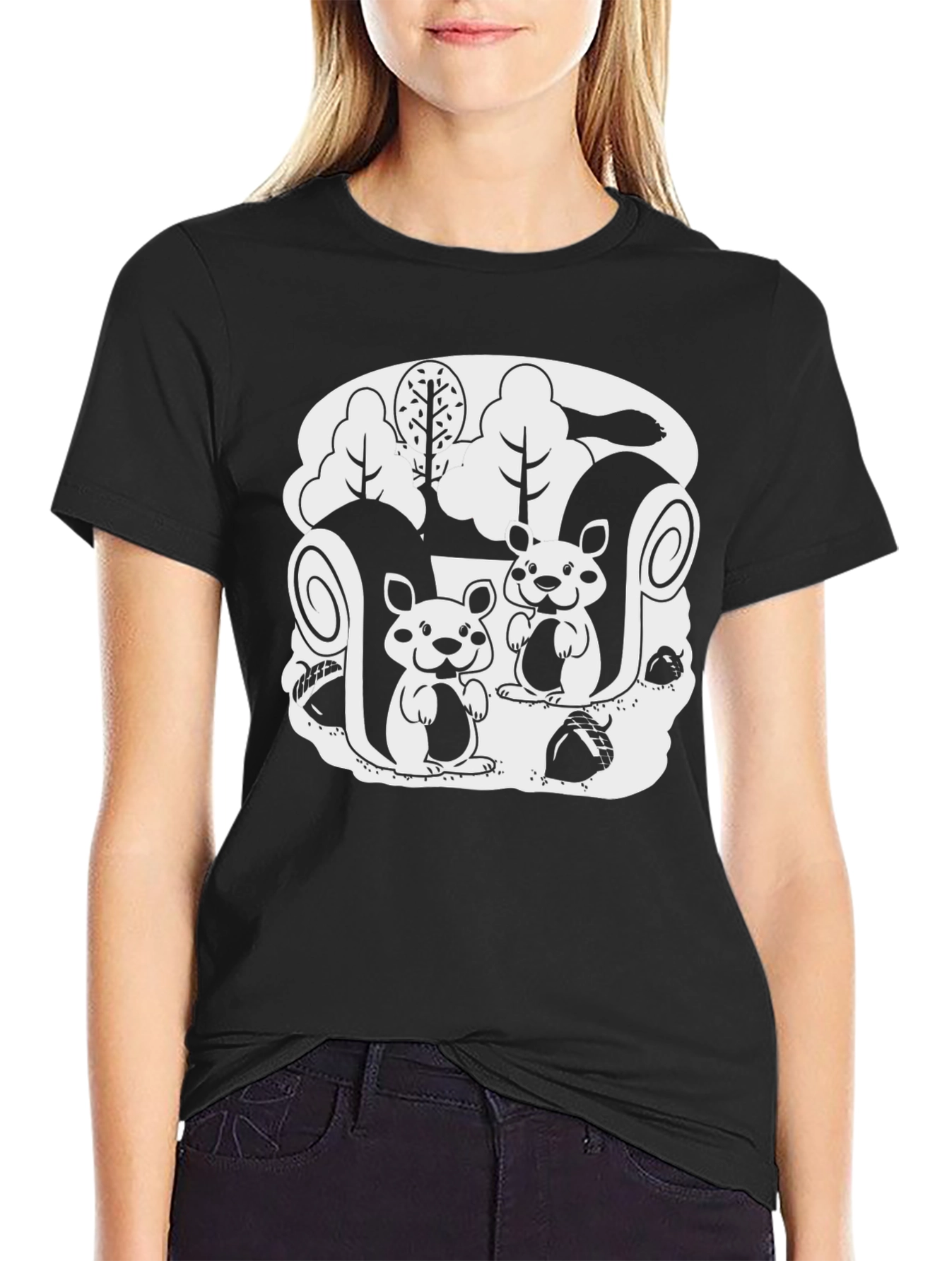 Squirrel Graphic Tee - Black Unisex T-Shirt