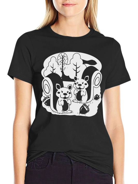 Squirrel Graphic Tee - Black Unisex T-Shirt