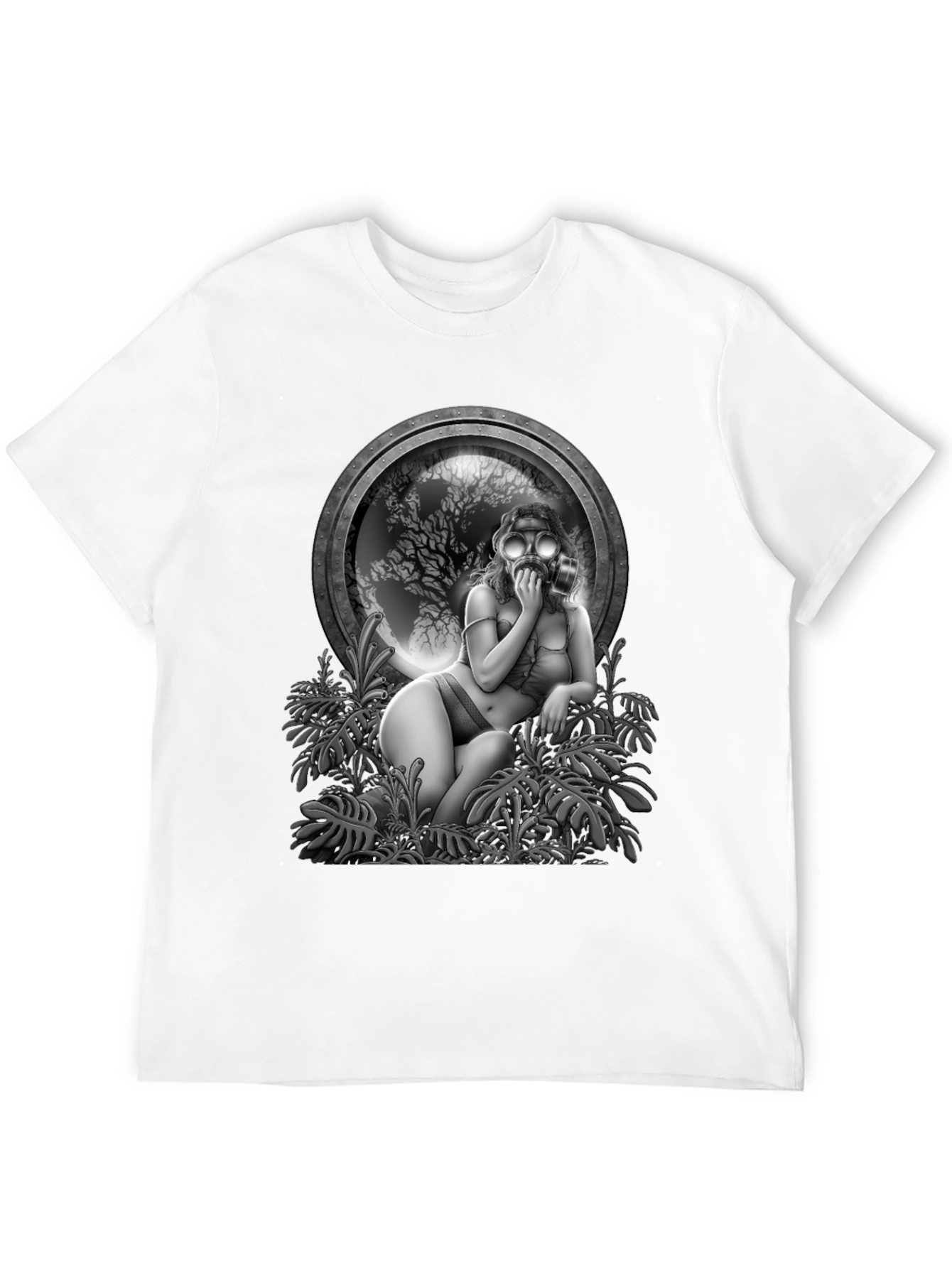 Steampunk Gas Mask Girl Graphic Tee