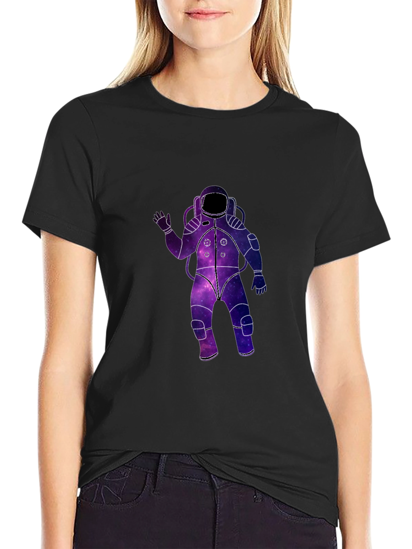 Galaxy Astronaut Black T-Shirt