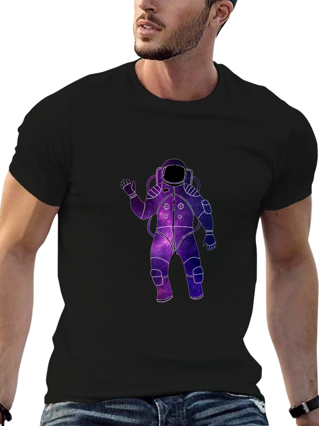 Galaxy Astronaut Black T-Shirt