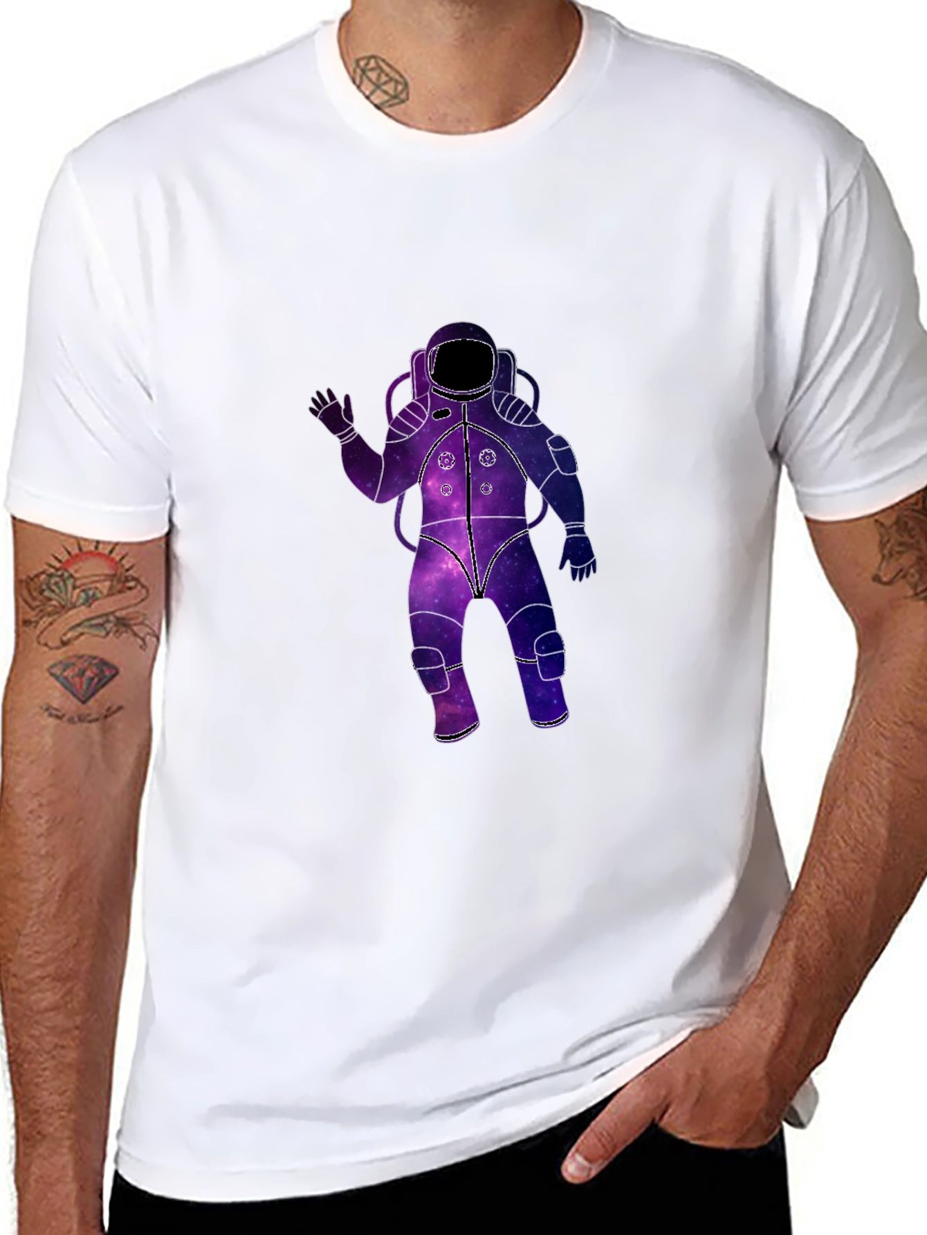 Galaxy Astronaut Black T-Shirt