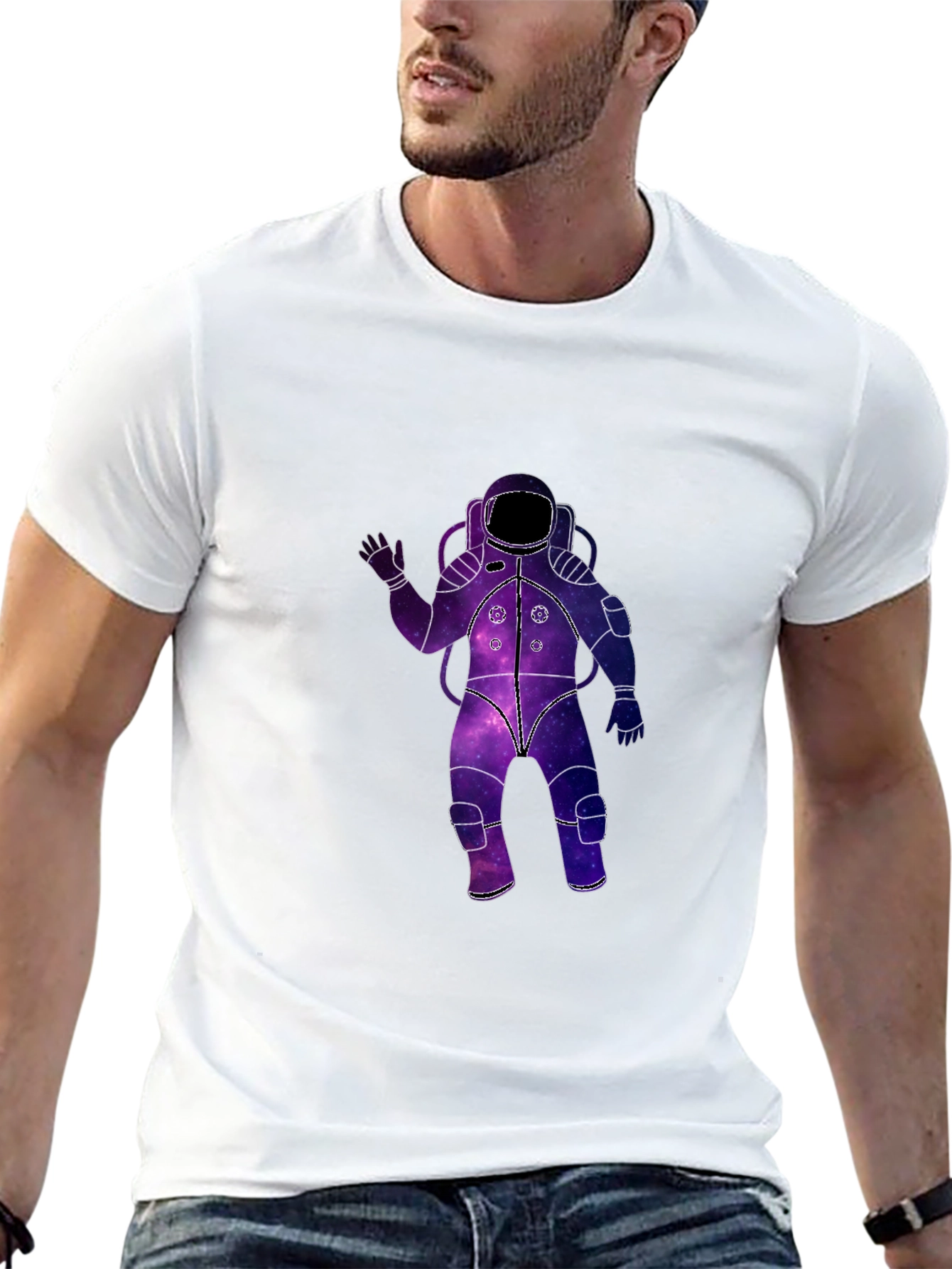 Galaxy Astronaut Black T-Shirt