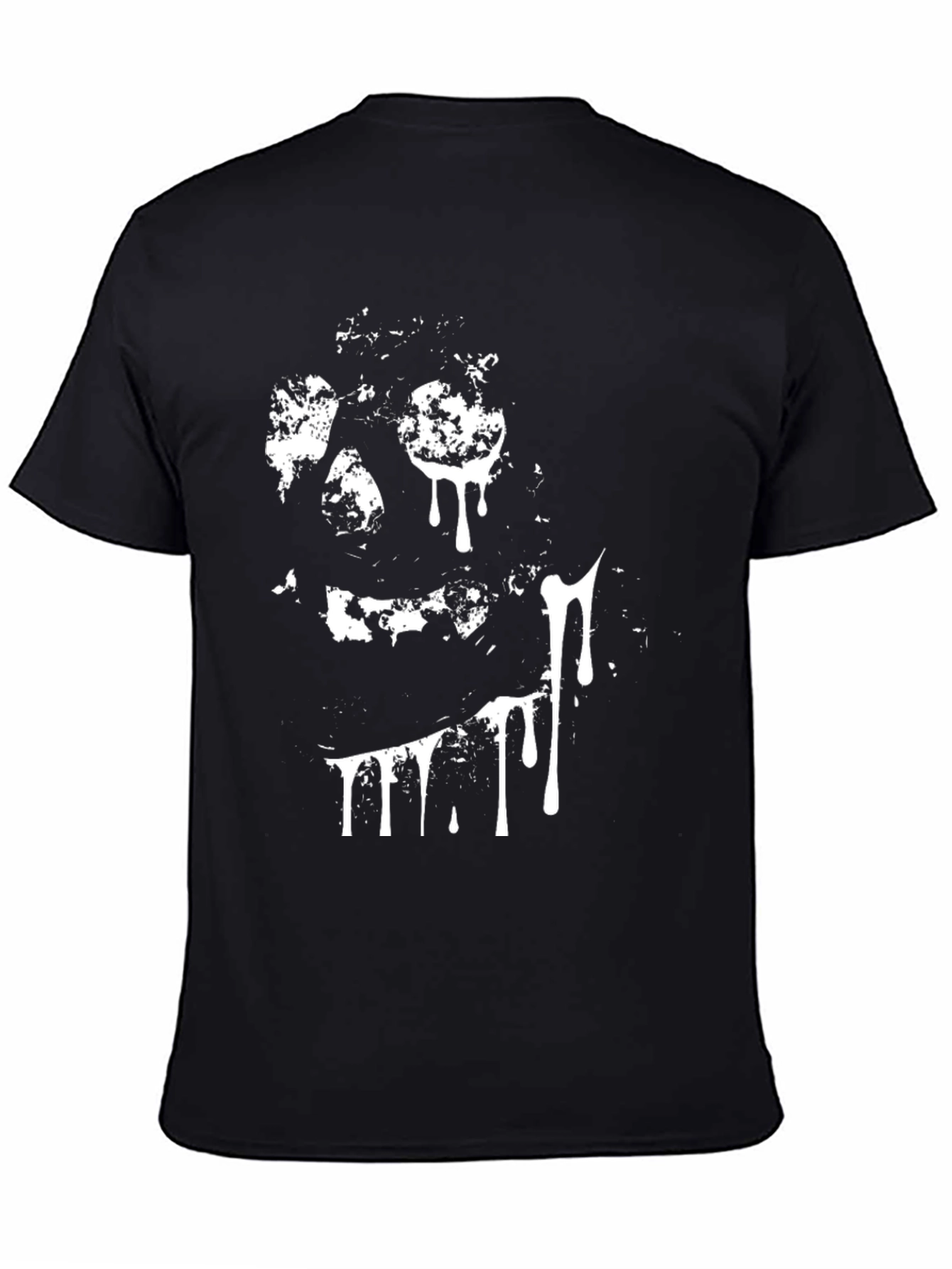 Creepy Skull Graphic Tee - Black Cotton T-Shirt
