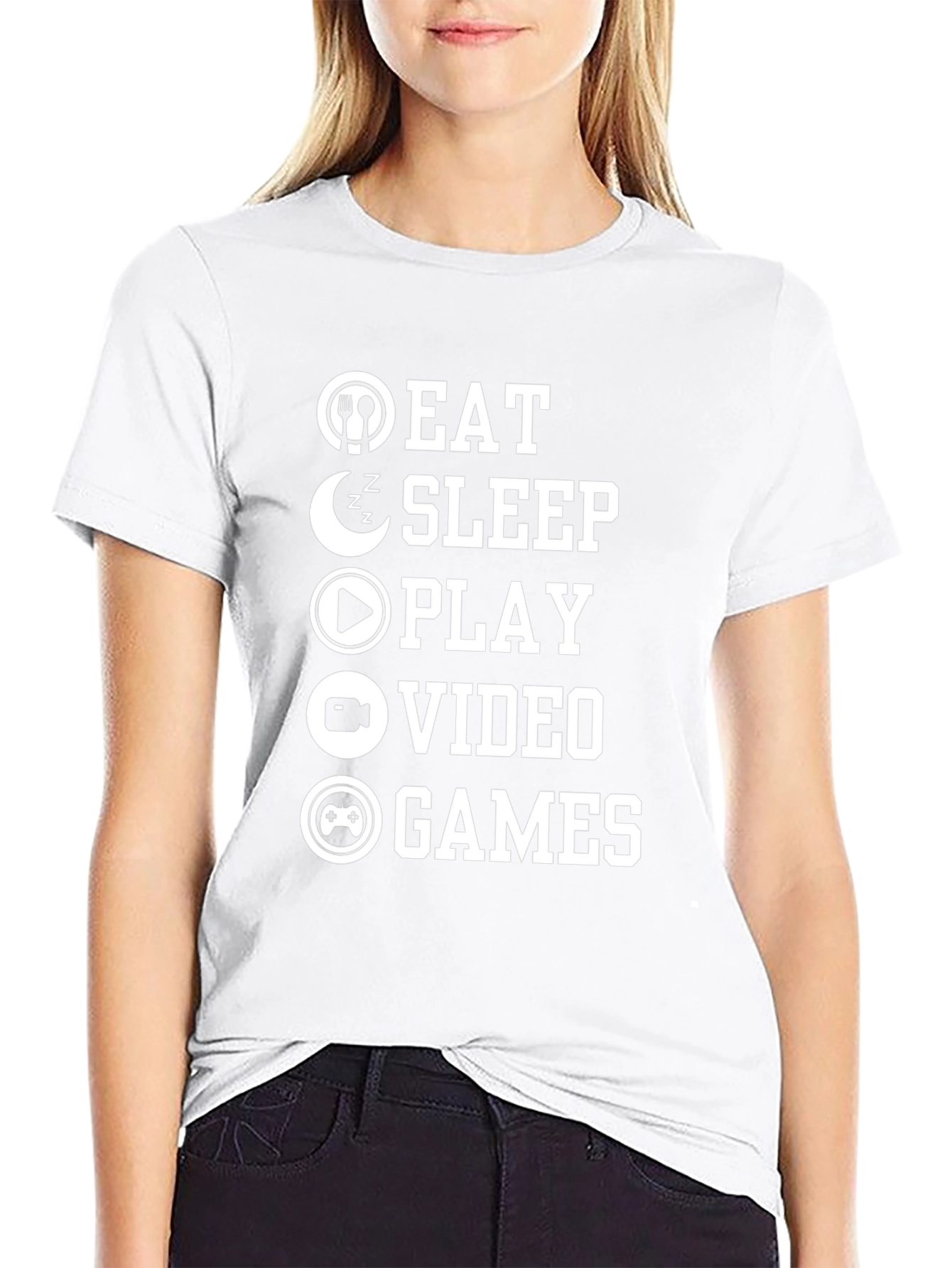 Eat Sleep Play Video Games Black Graphic T-Shirt