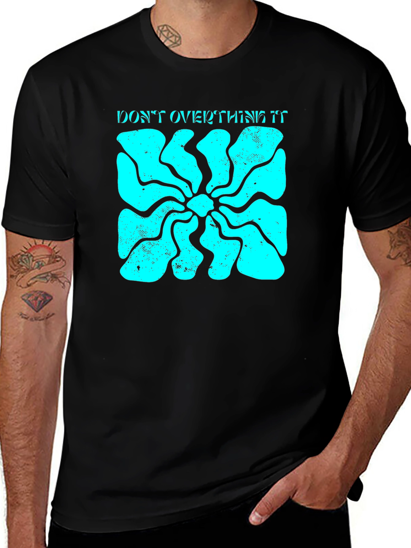 Dont Overthink It Graphic Tee - Black
