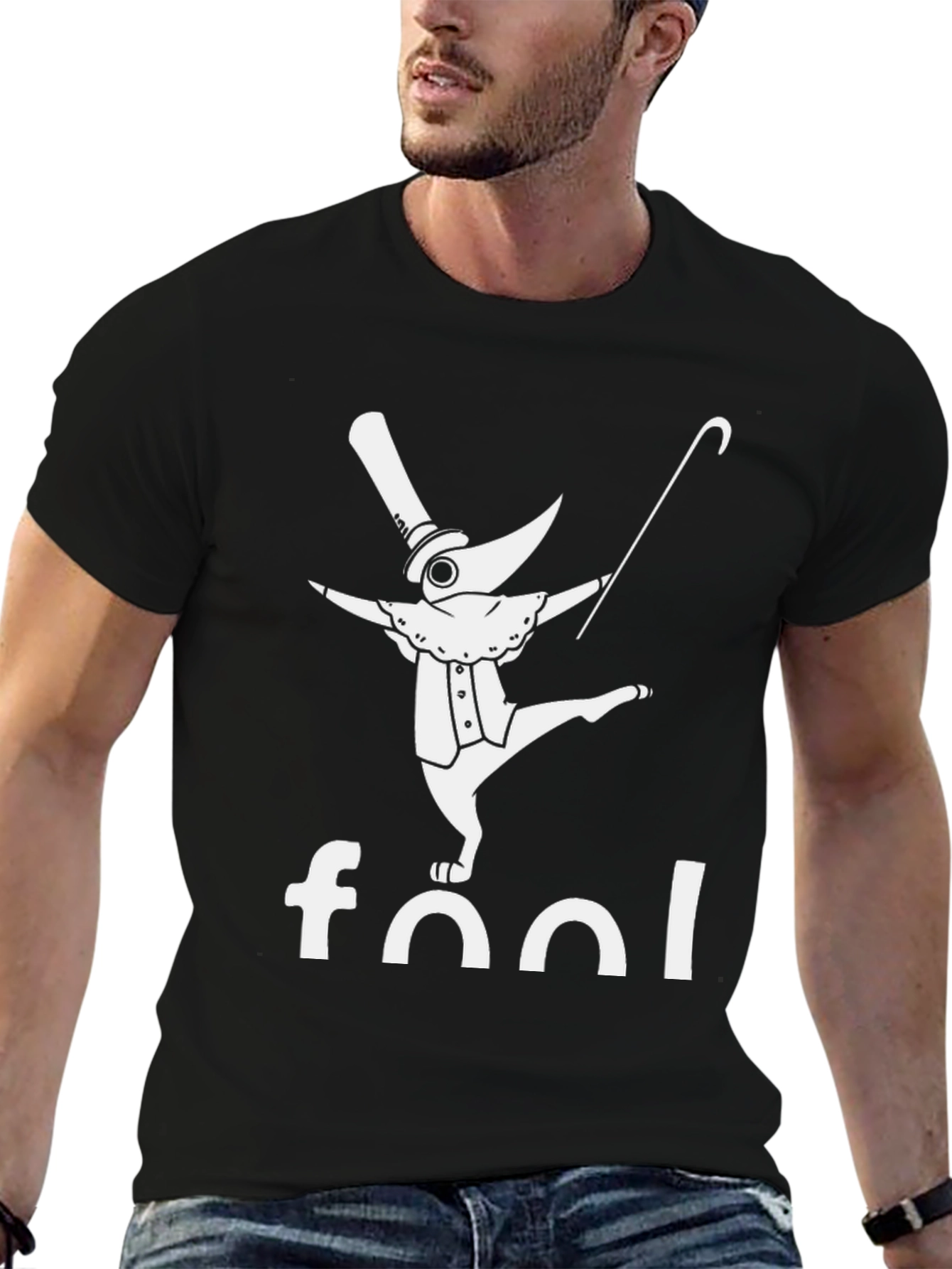 Fool Plague Doctor Black Graphic T-Shirt