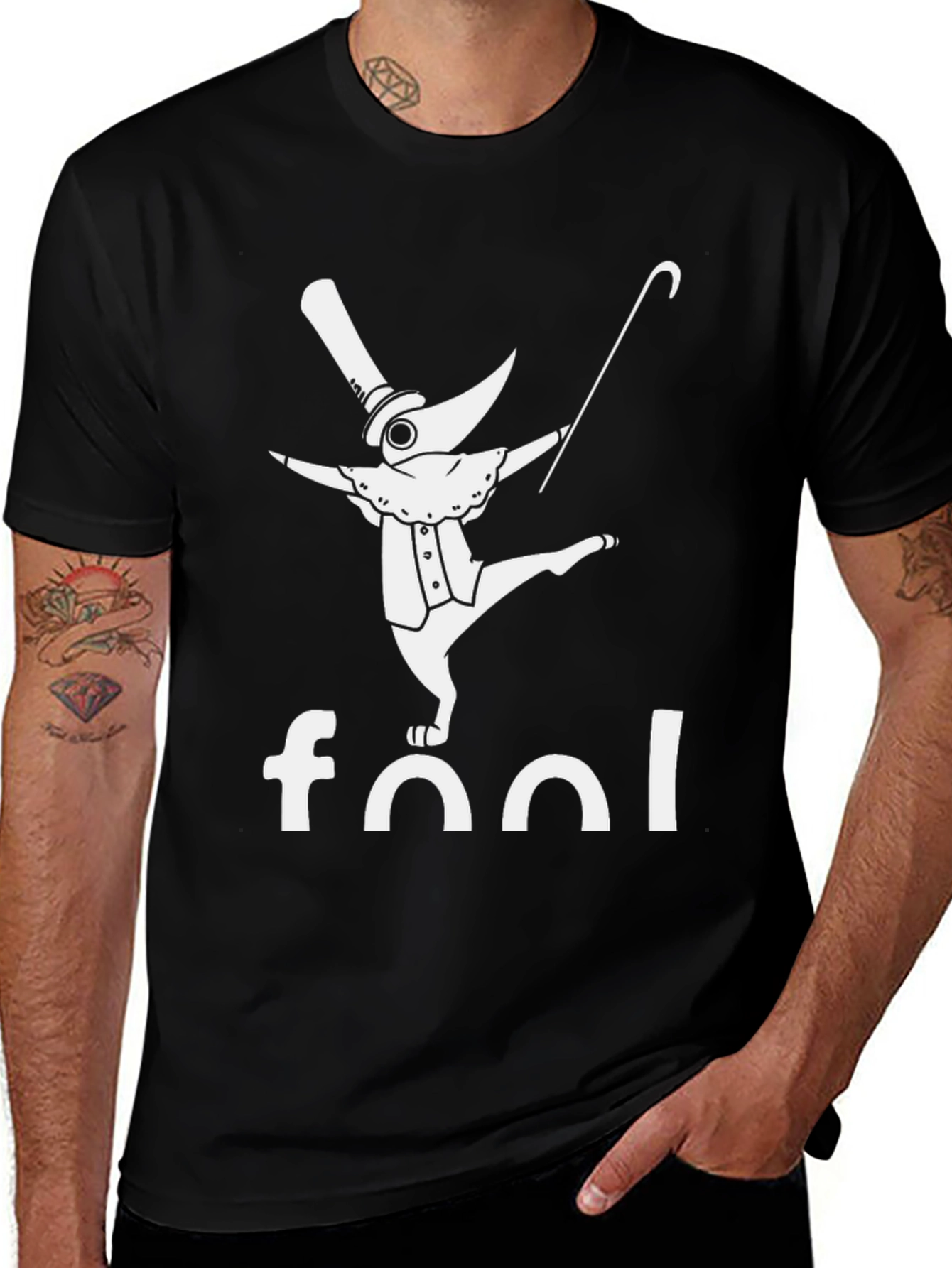 Fool Plague Doctor Black Graphic T-Shirt