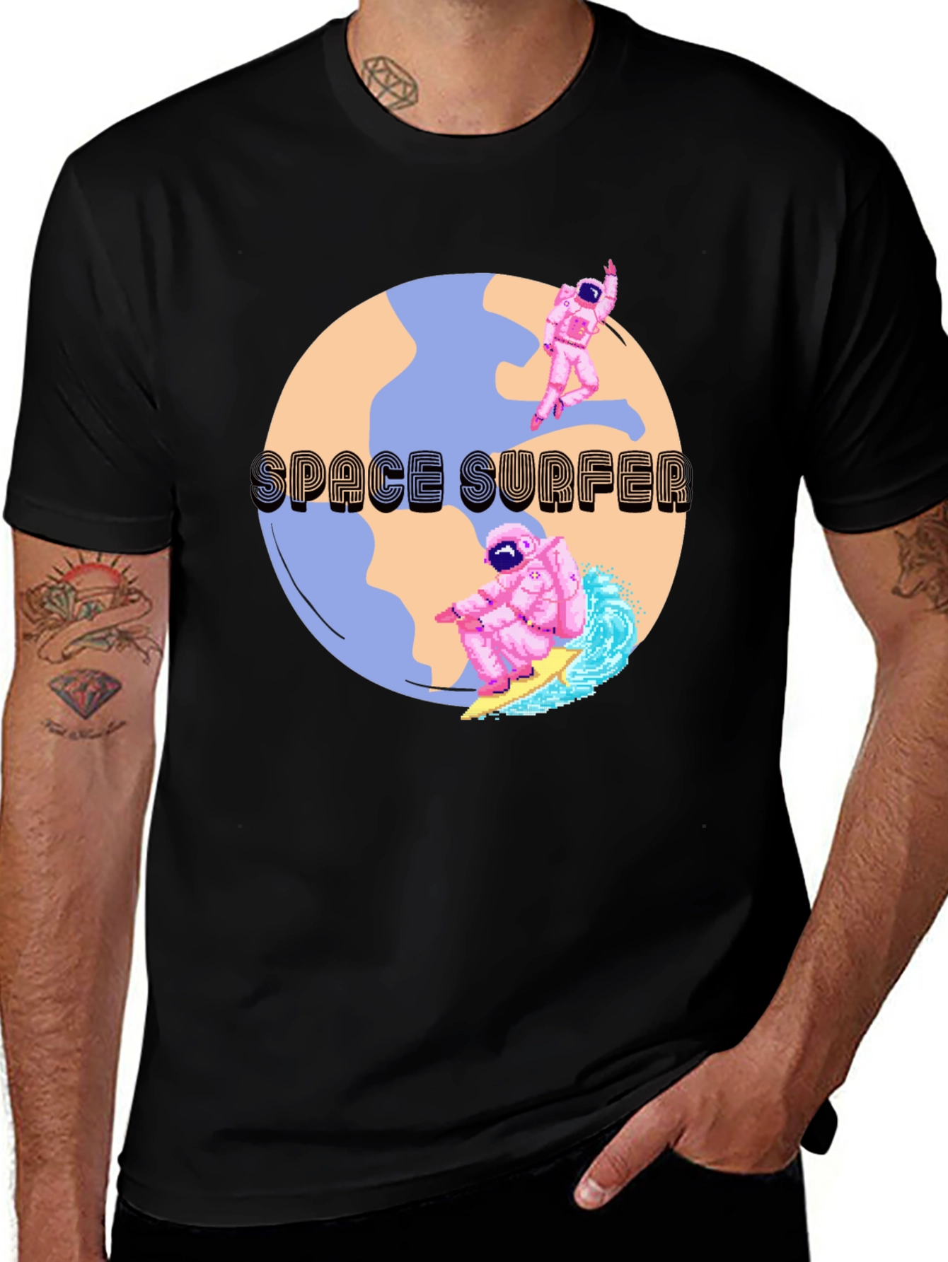 Space Surfer Graphic T-Shirt