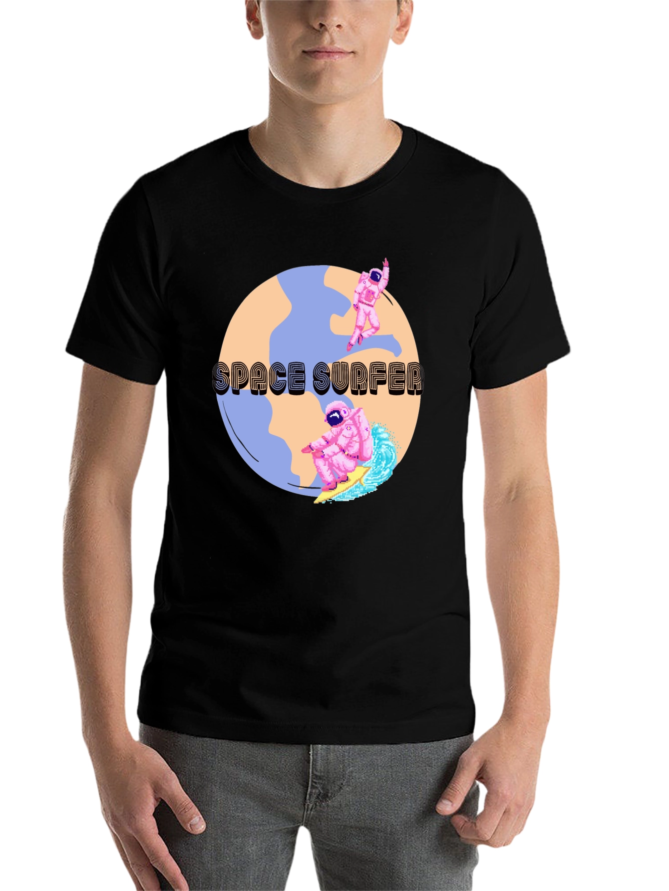 Space Surfer Graphic T-Shirt