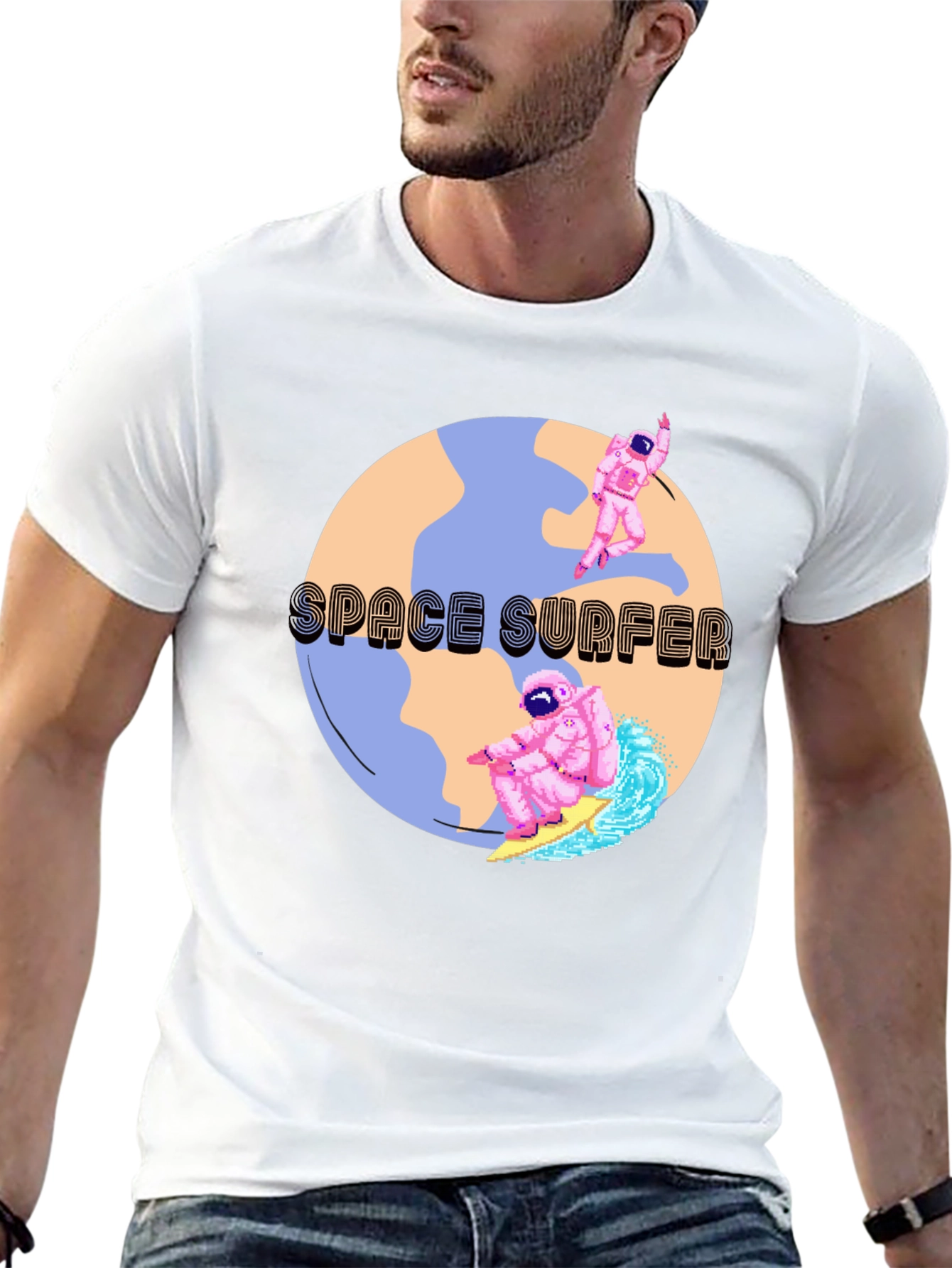 Space Surfer Graphic T-Shirt