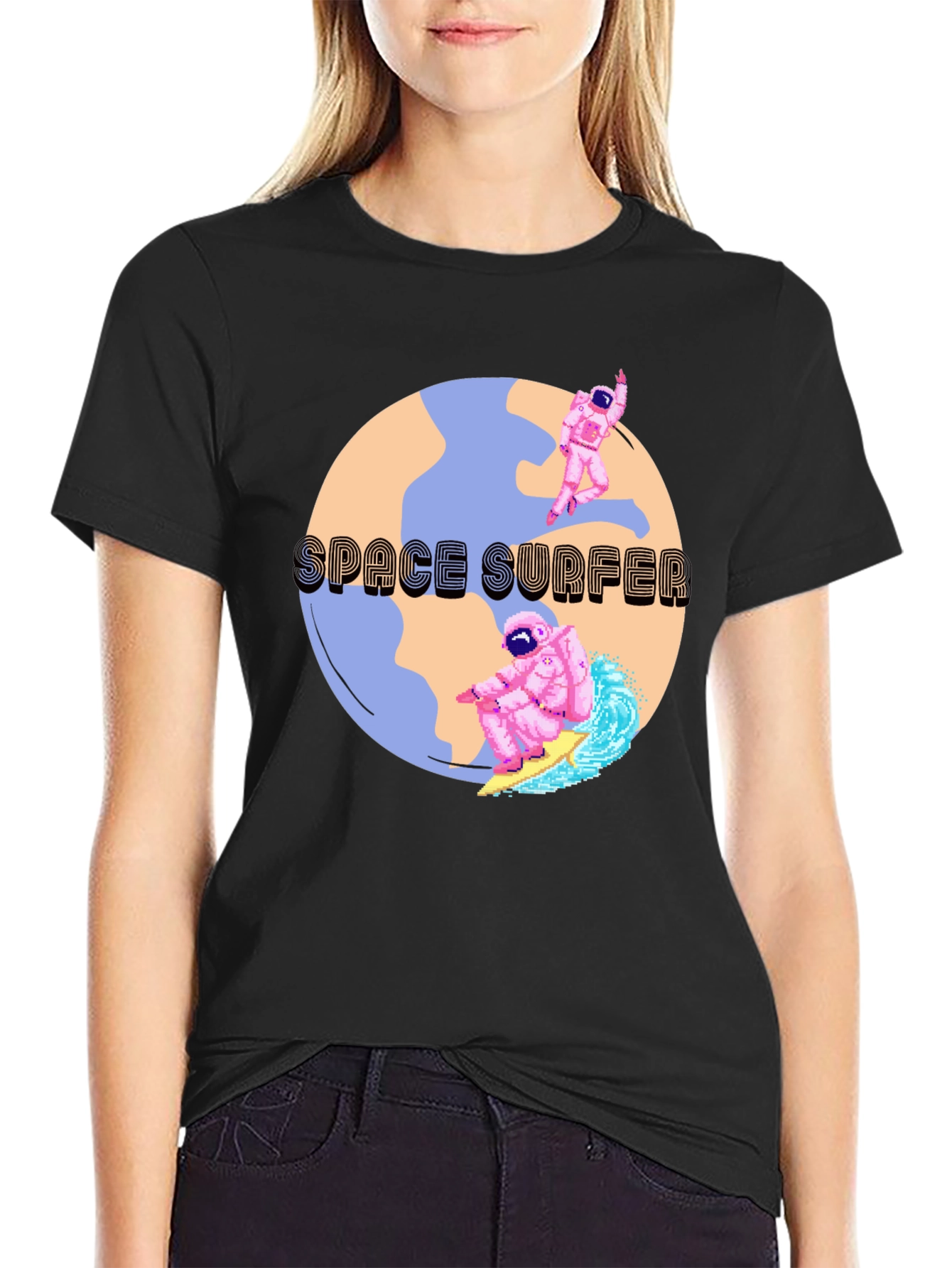 Space Surfer Graphic T-Shirt