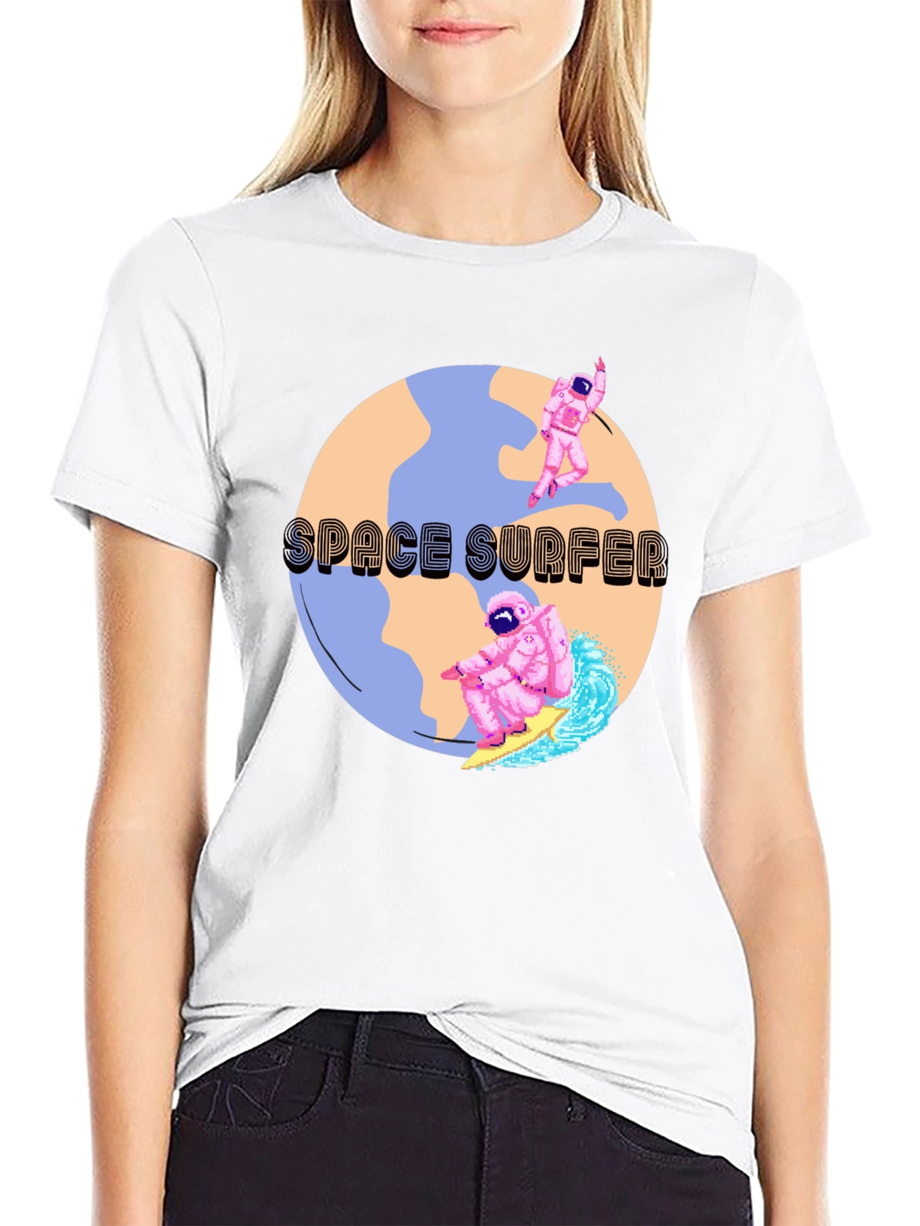 Space Surfer Graphic T-Shirt
